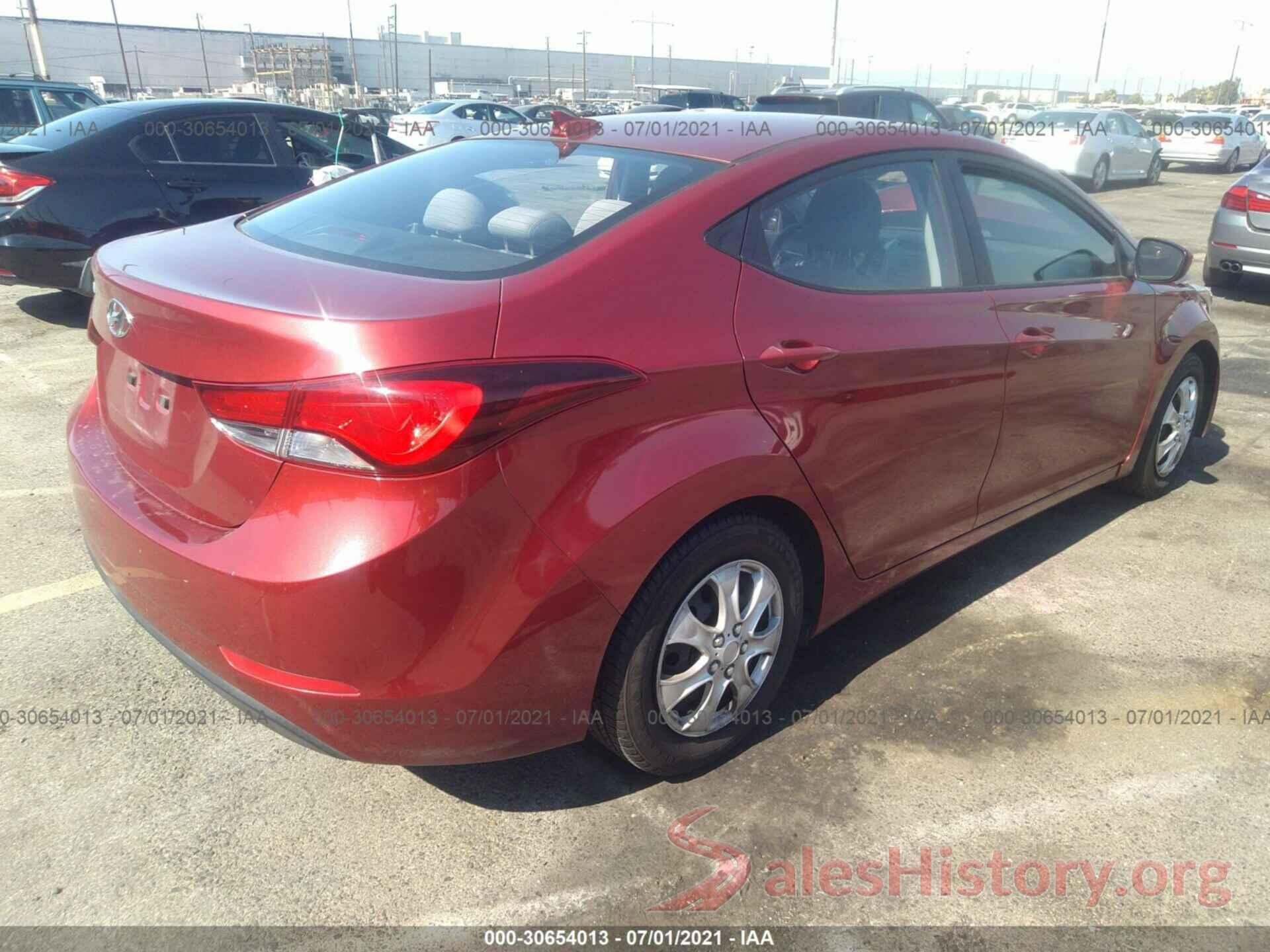 5NPDH4AE9GH756550 2016 HYUNDAI ELANTRA