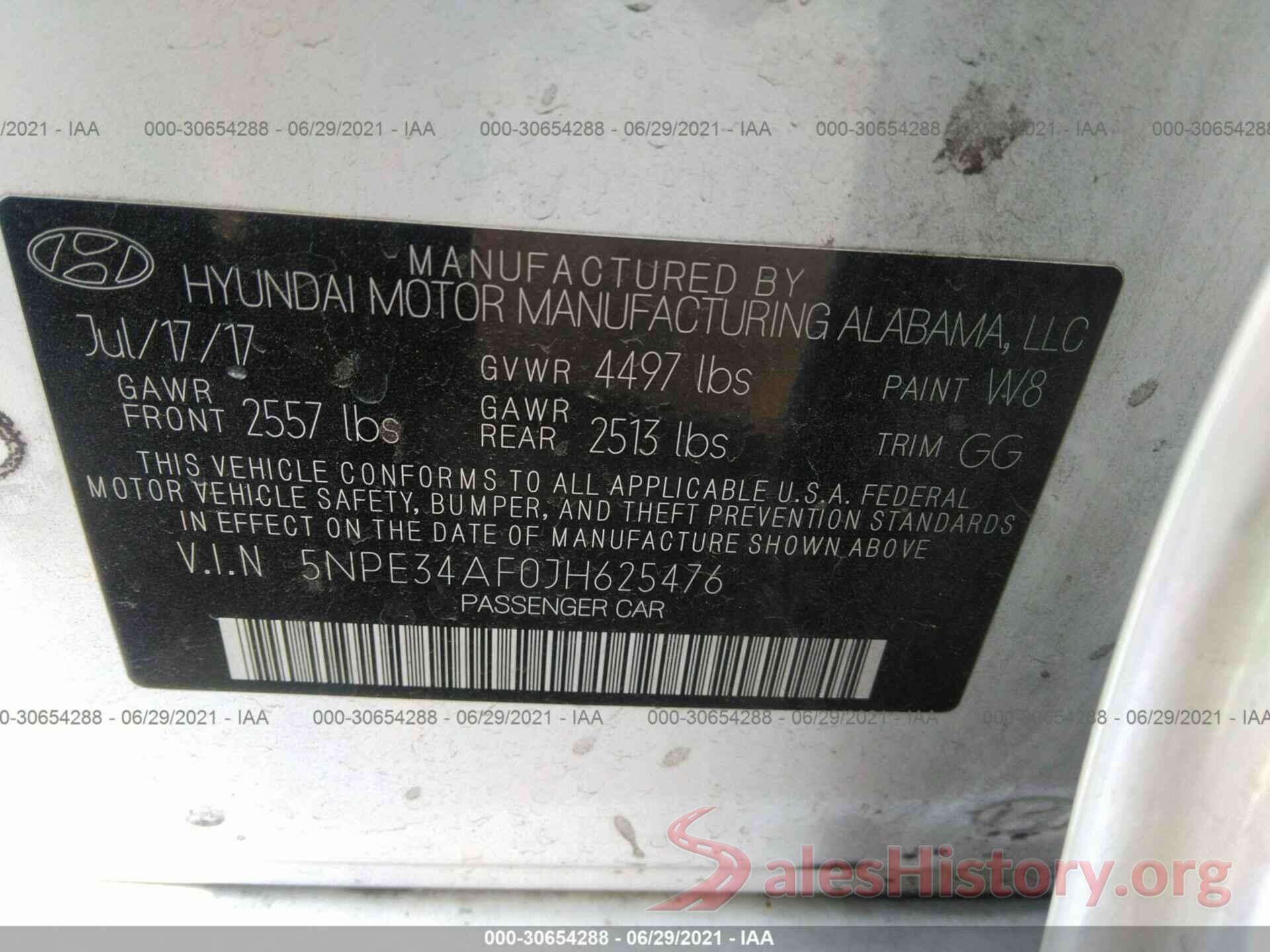 5NPE34AF0JH625476 2018 HYUNDAI SONATA