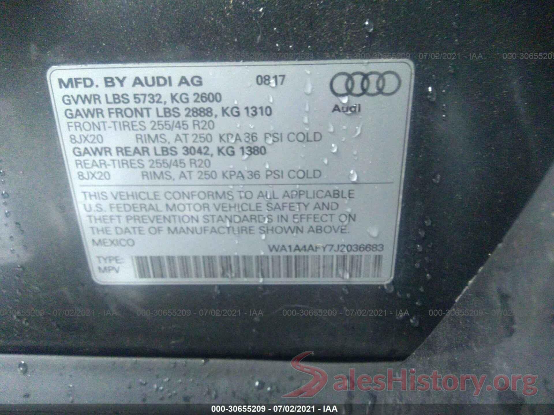 WA1A4AFY7J2036683 2018 AUDI SQ5