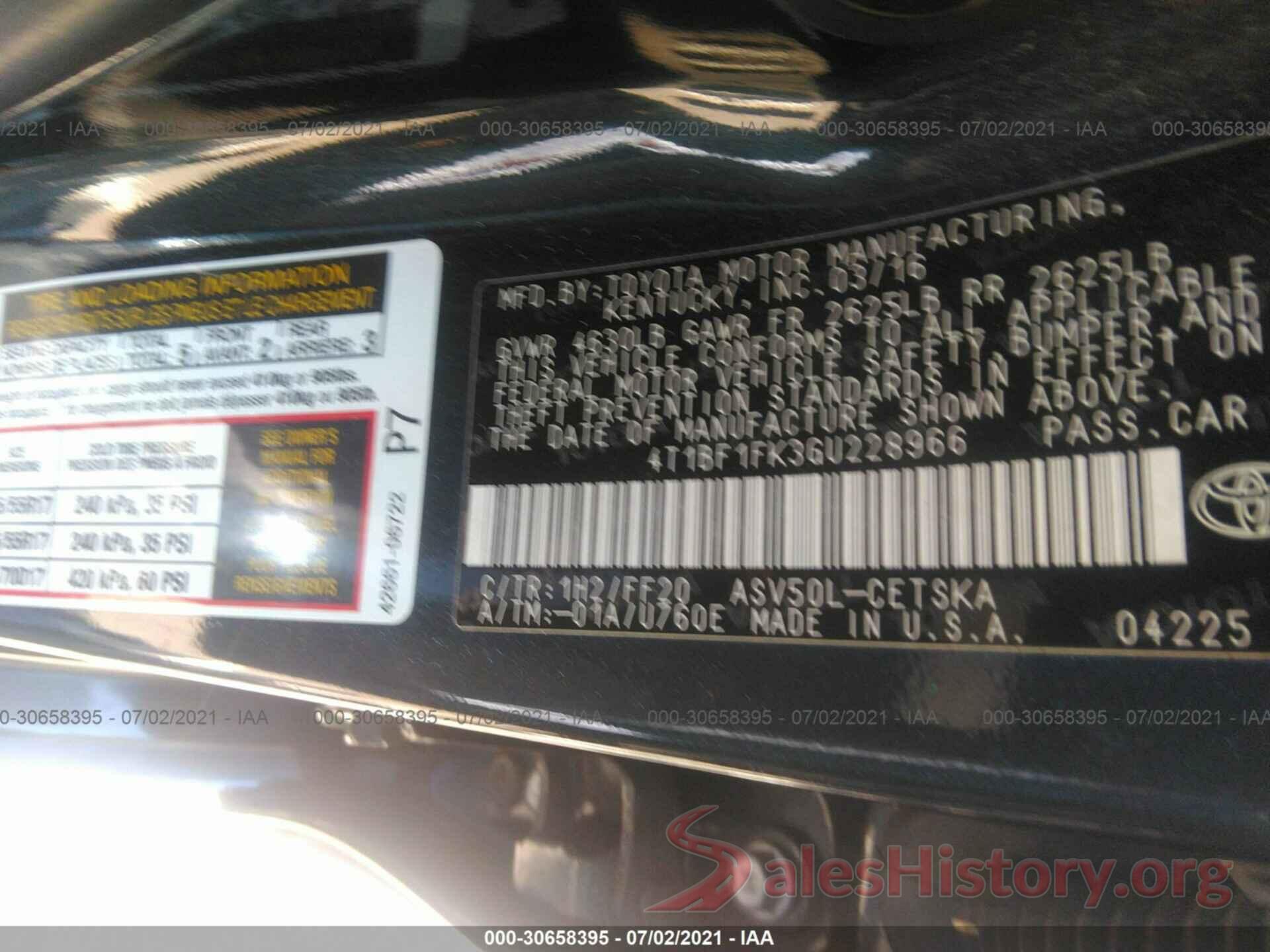 4T1BF1FK3GU228966 2016 TOYOTA CAMRY