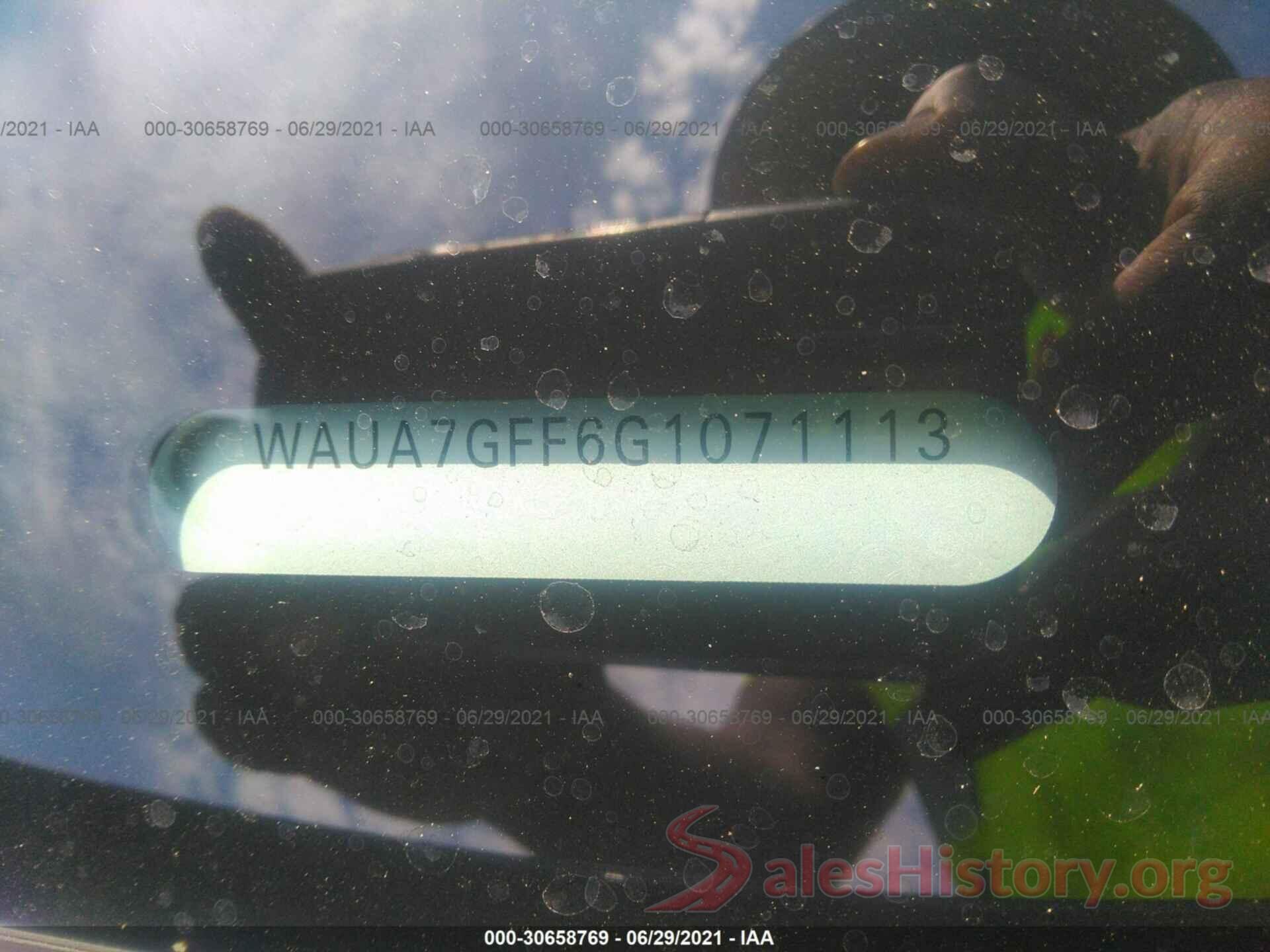 WAUA7GFF6G1071113 2016 AUDI A3