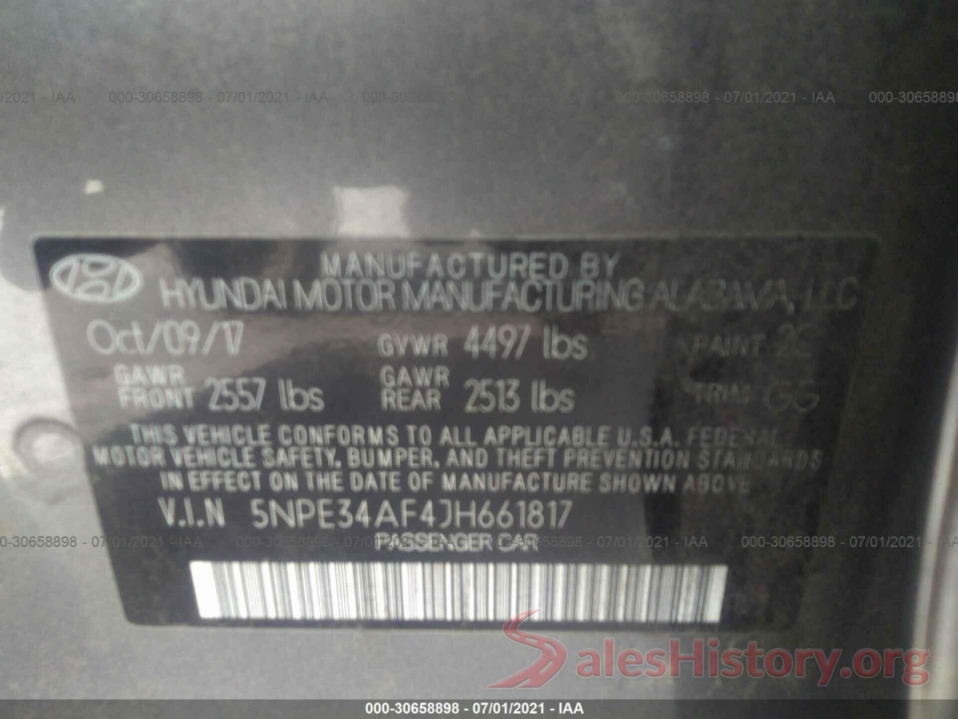 5NPE34AF4JH661817 2018 HYUNDAI SONATA