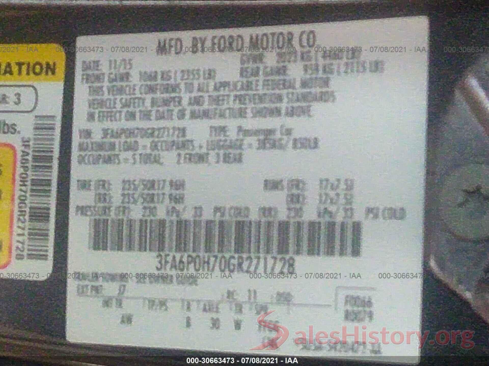 3FA6P0H70GR271728 2016 FORD FUSION