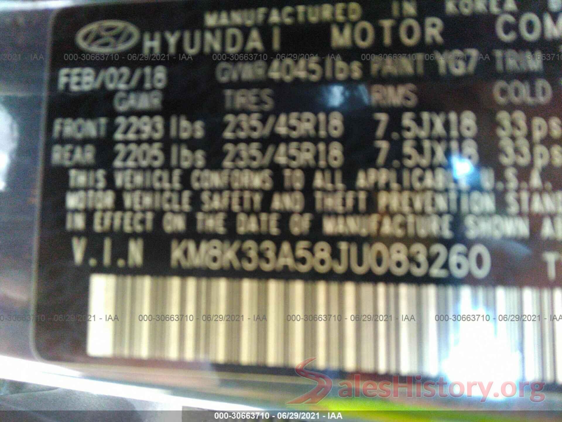 KM8K33A58JU083260 2018 HYUNDAI KONA