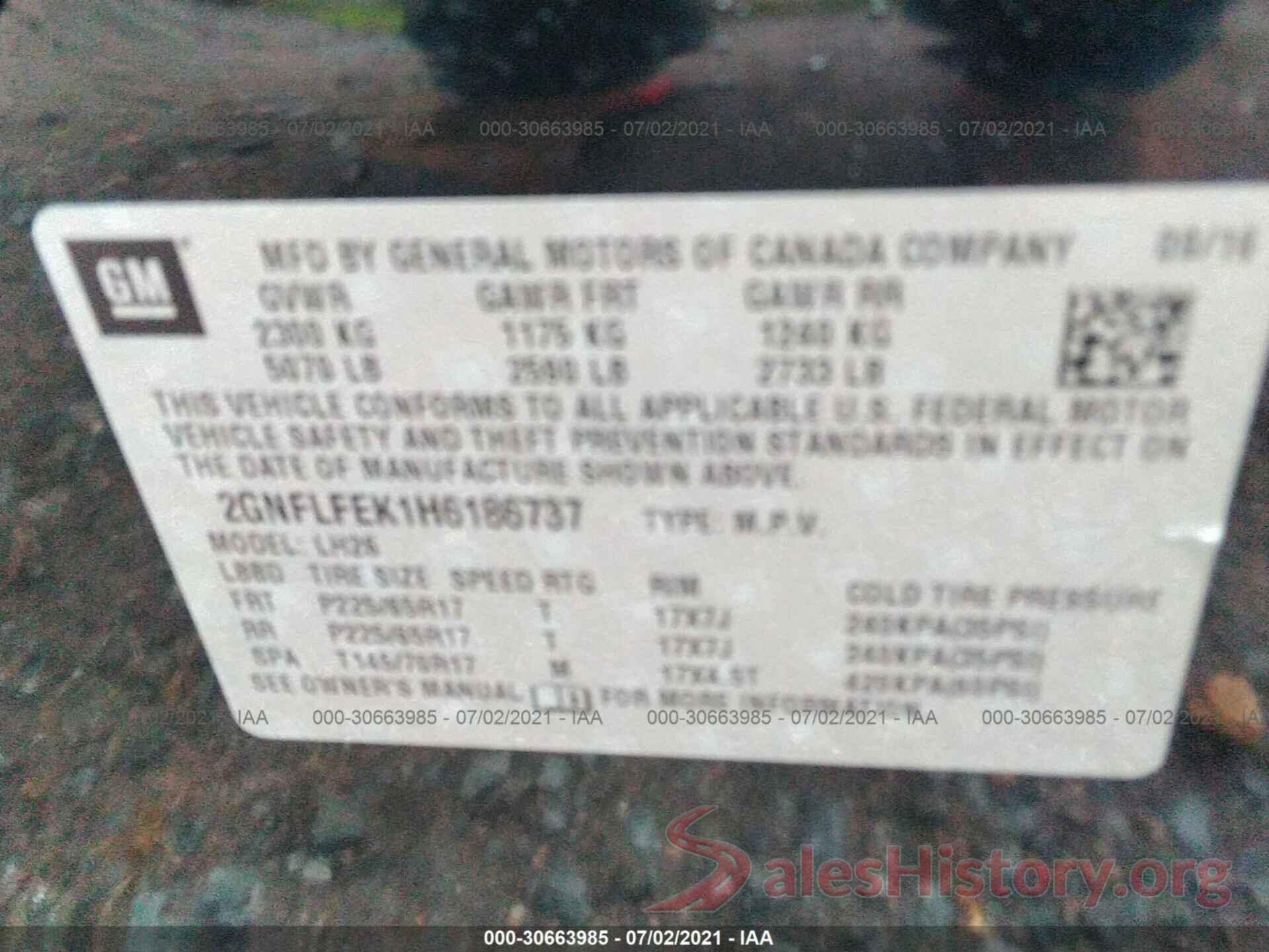 2GNFLFEK1H6186737 2017 CHEVROLET EQUINOX