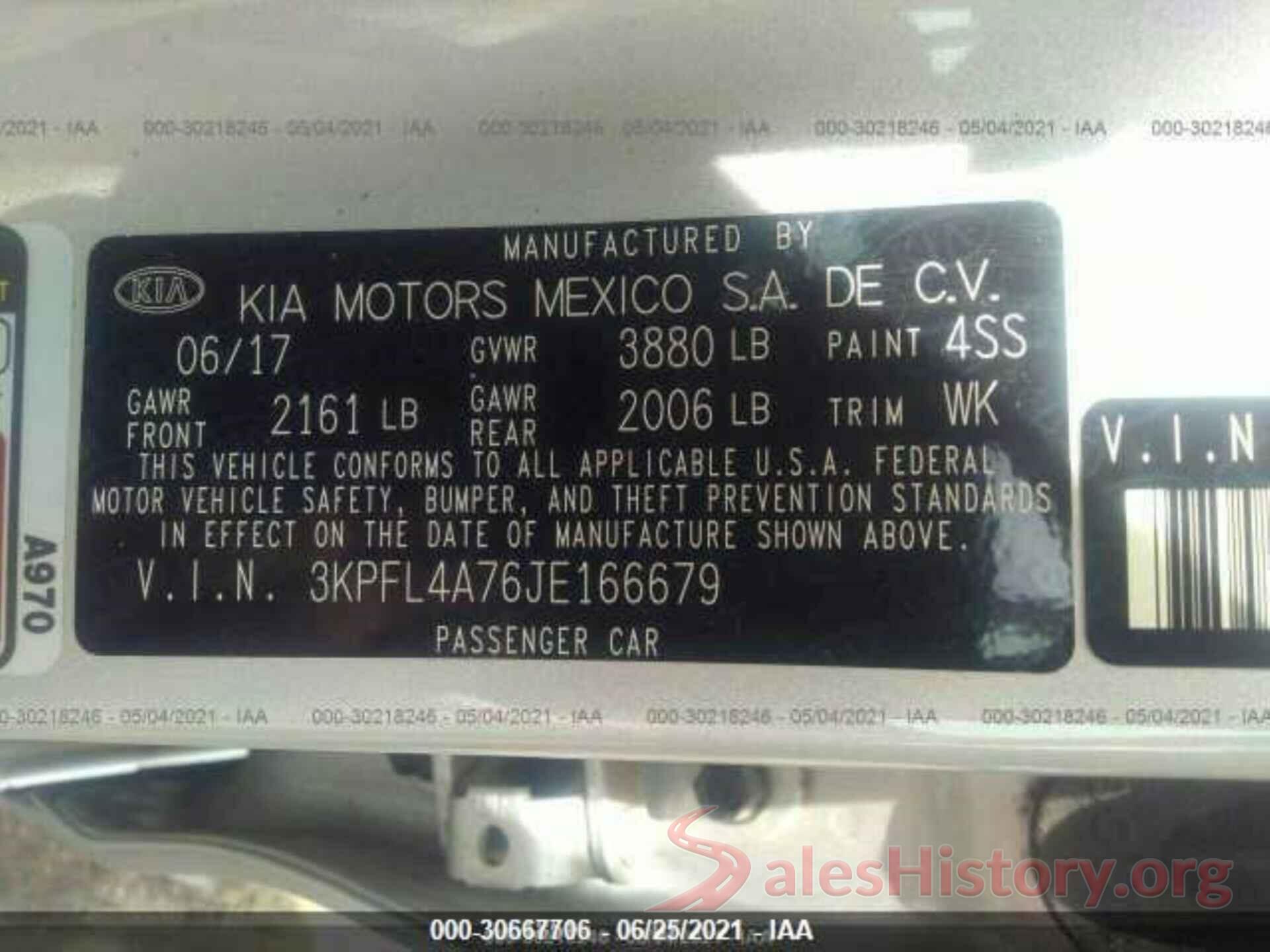 3KPFL4A76JE166679 2018 KIA FORTE