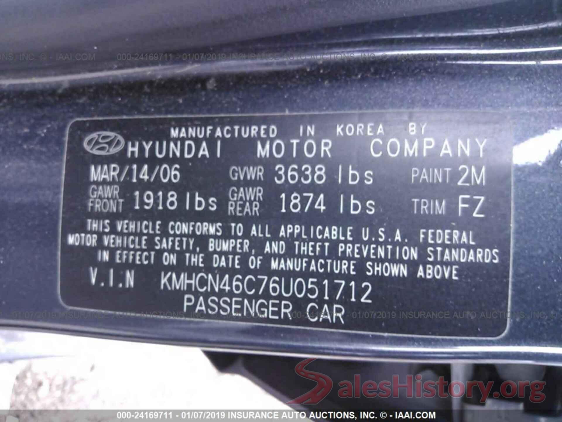 1N4BL4CV7LC218850 2006 HYUNDAI ACCENT