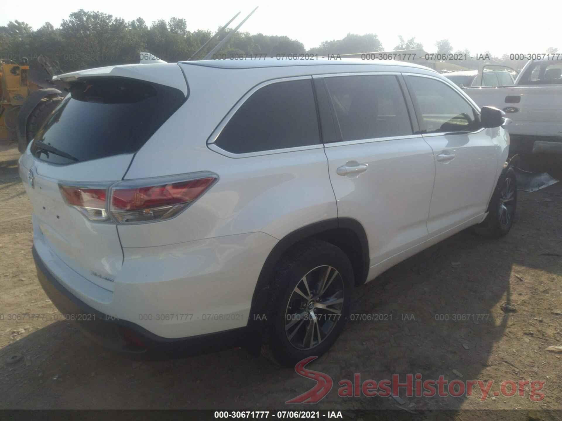 5TDJKRFH1GS346355 2016 TOYOTA HIGHLANDER