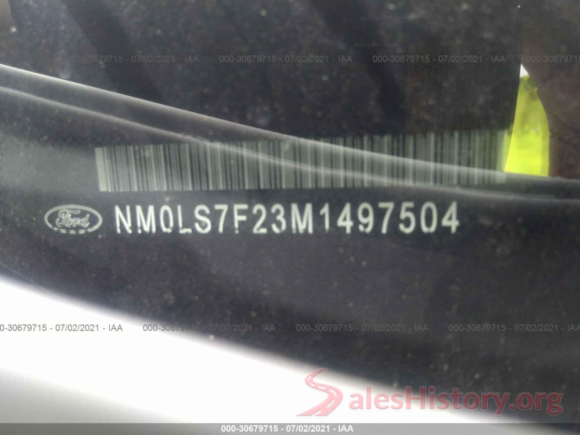 NM0LS7F23M1497504 2021 FORD TRANSIT CONNECT VAN