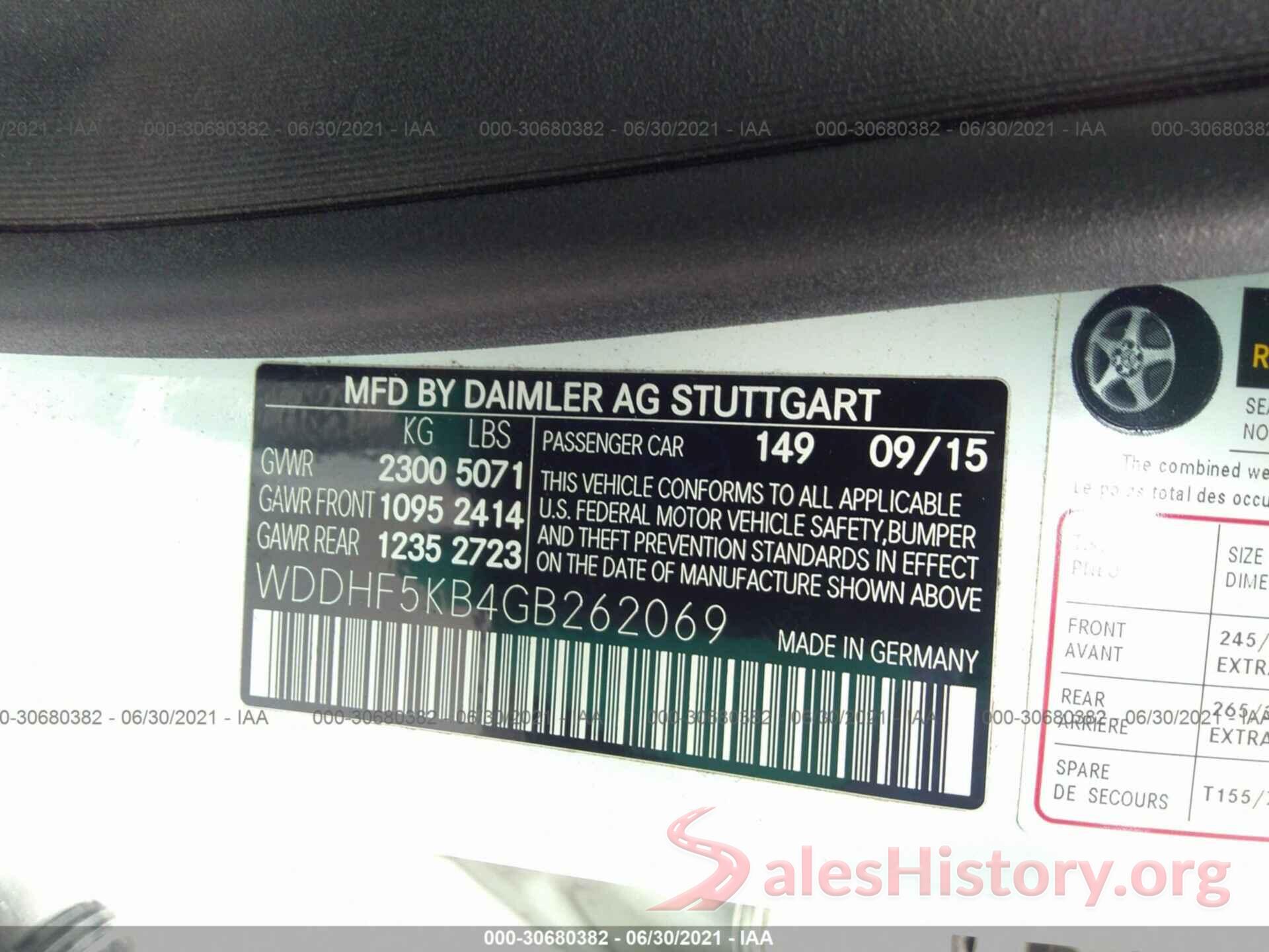 WDDHF5KB4GB262069 2016 MERCEDES-BENZ E-CLASS