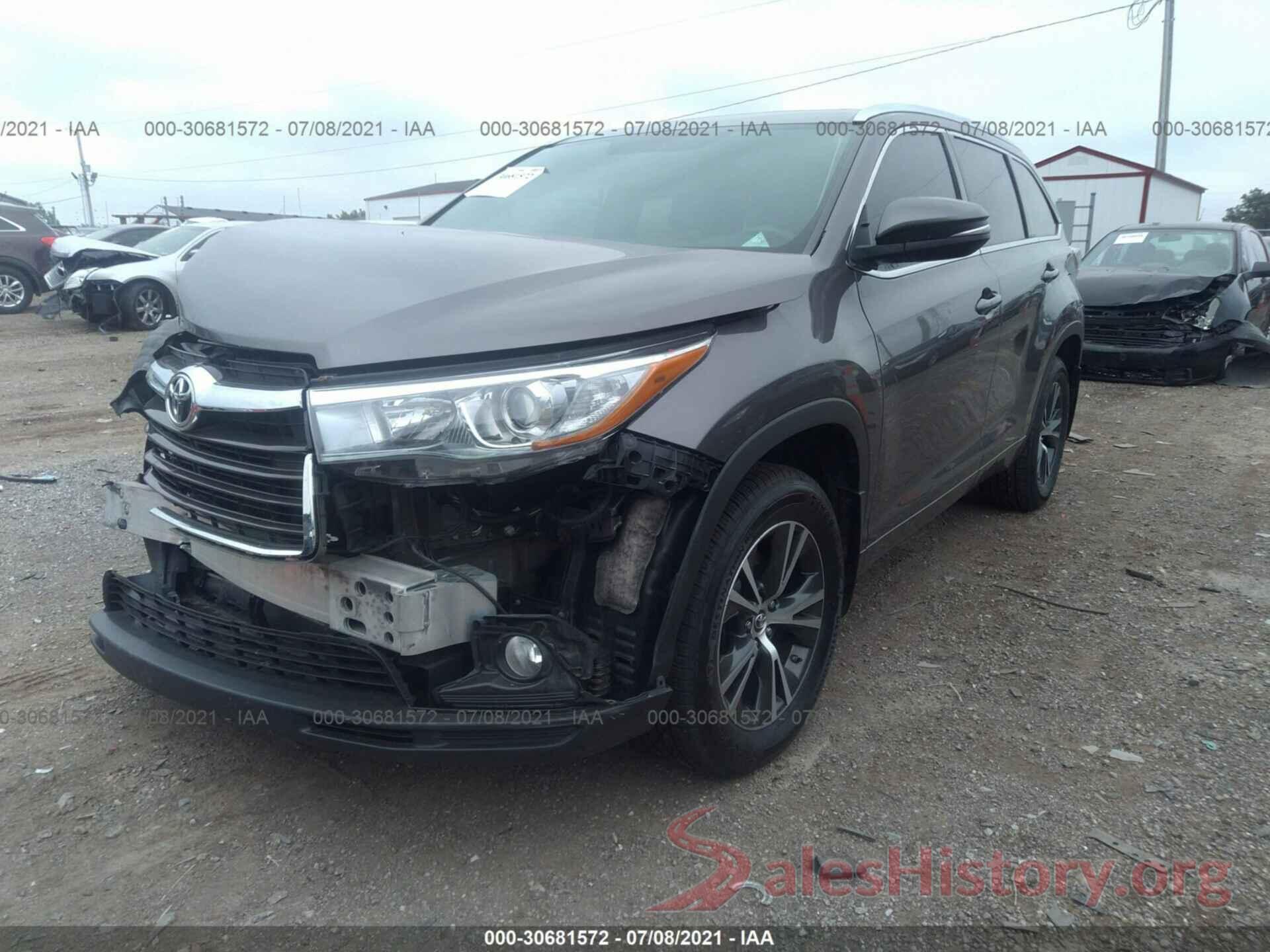 5TDJKRFH8GS240680 2016 TOYOTA HIGHLANDER