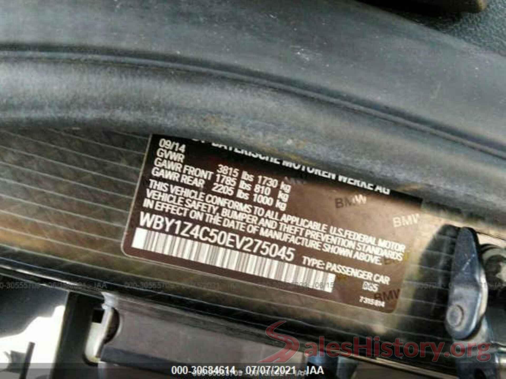 WBY1Z4C50EV275045 2014 BMW I3