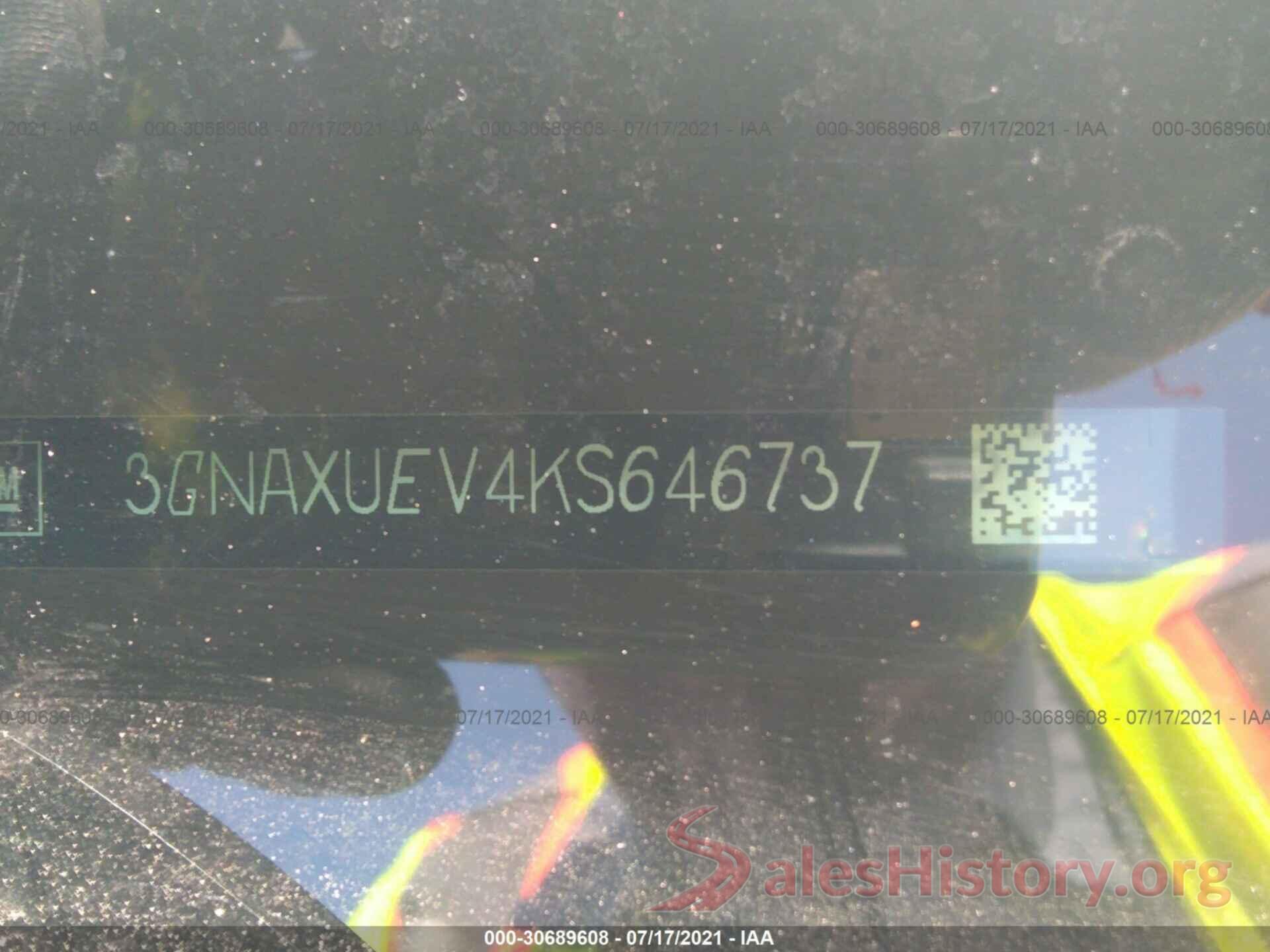 3GNAXUEV4KS646737 2019 CHEVROLET EQUINOX