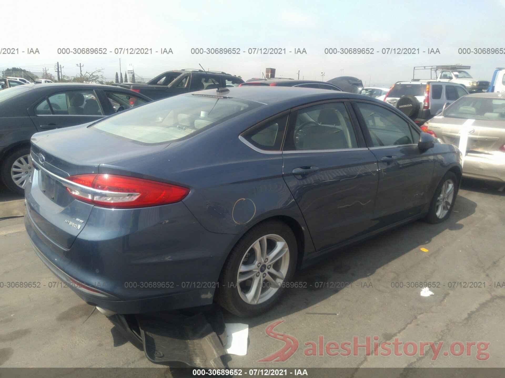 3FA6P0LUXJR171236 2018 FORD FUSION HYBRID