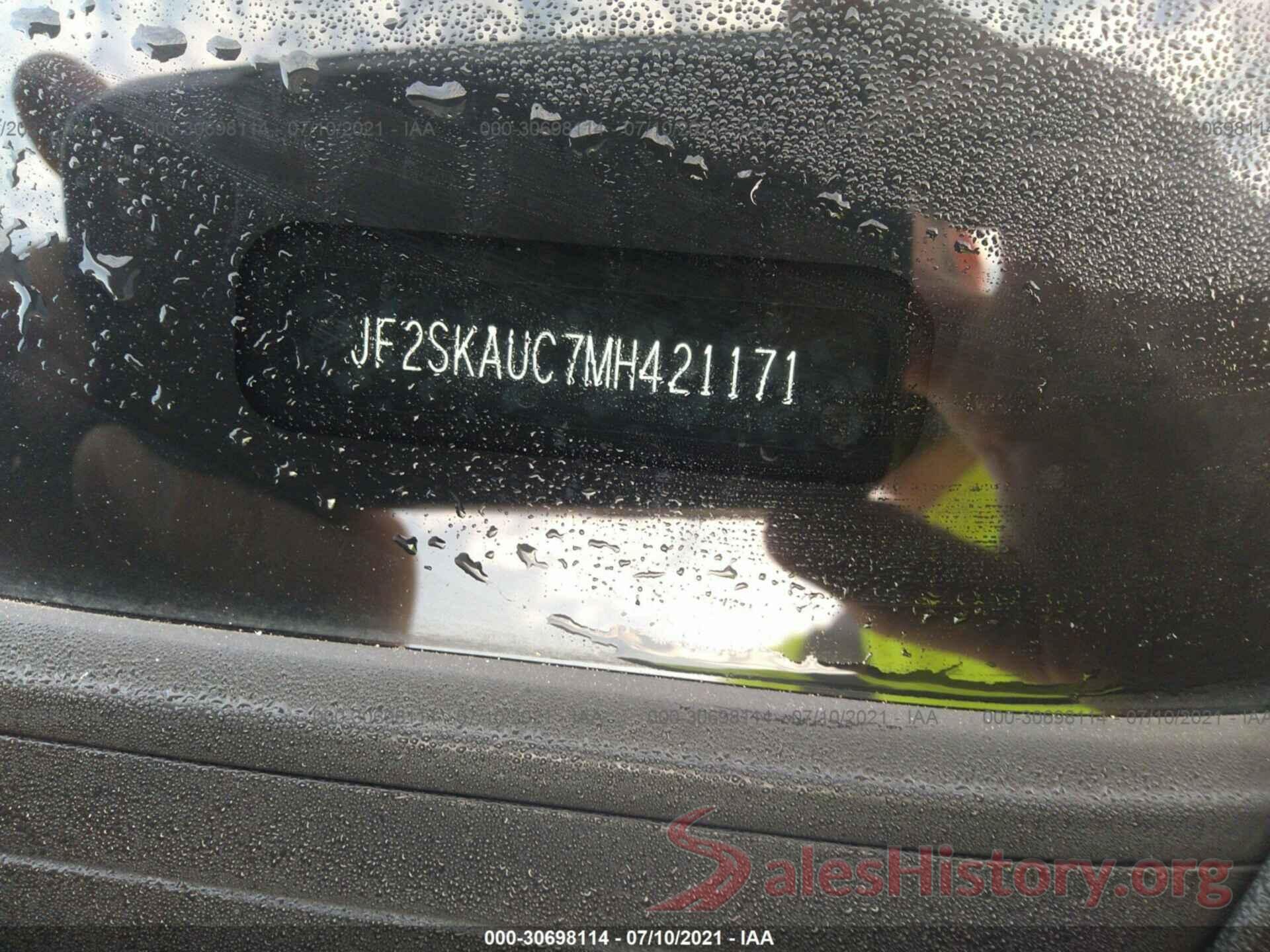 JF2SKAUC7MH421171 2021 SUBARU FORESTER