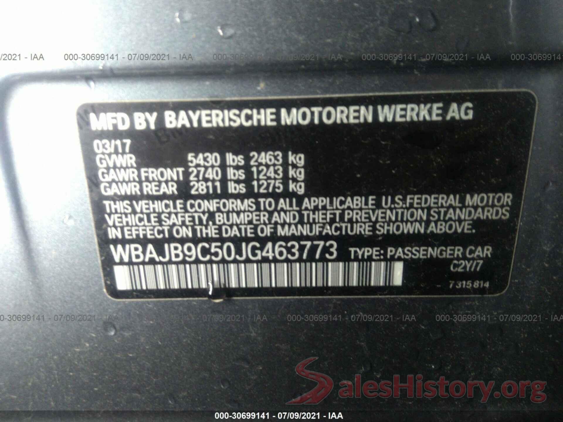 WBAJB9C50JG463773 2018 BMW 5 SERIES