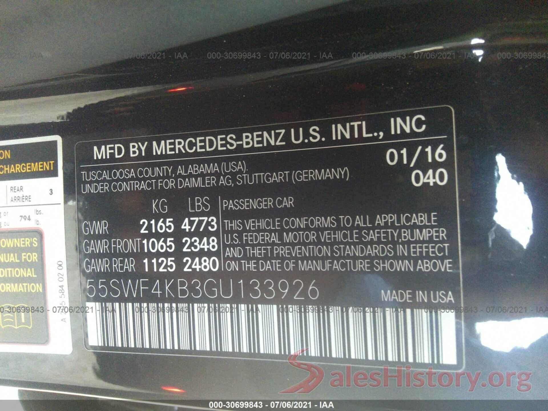 55SWF4KB3GU133926 2016 MERCEDES-BENZ C-CLASS