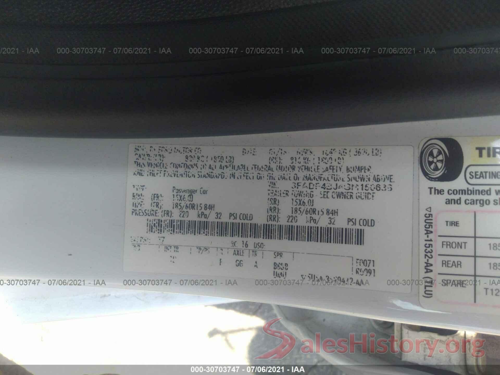 3FADP4BJ4GM150636 2016 FORD FIESTA