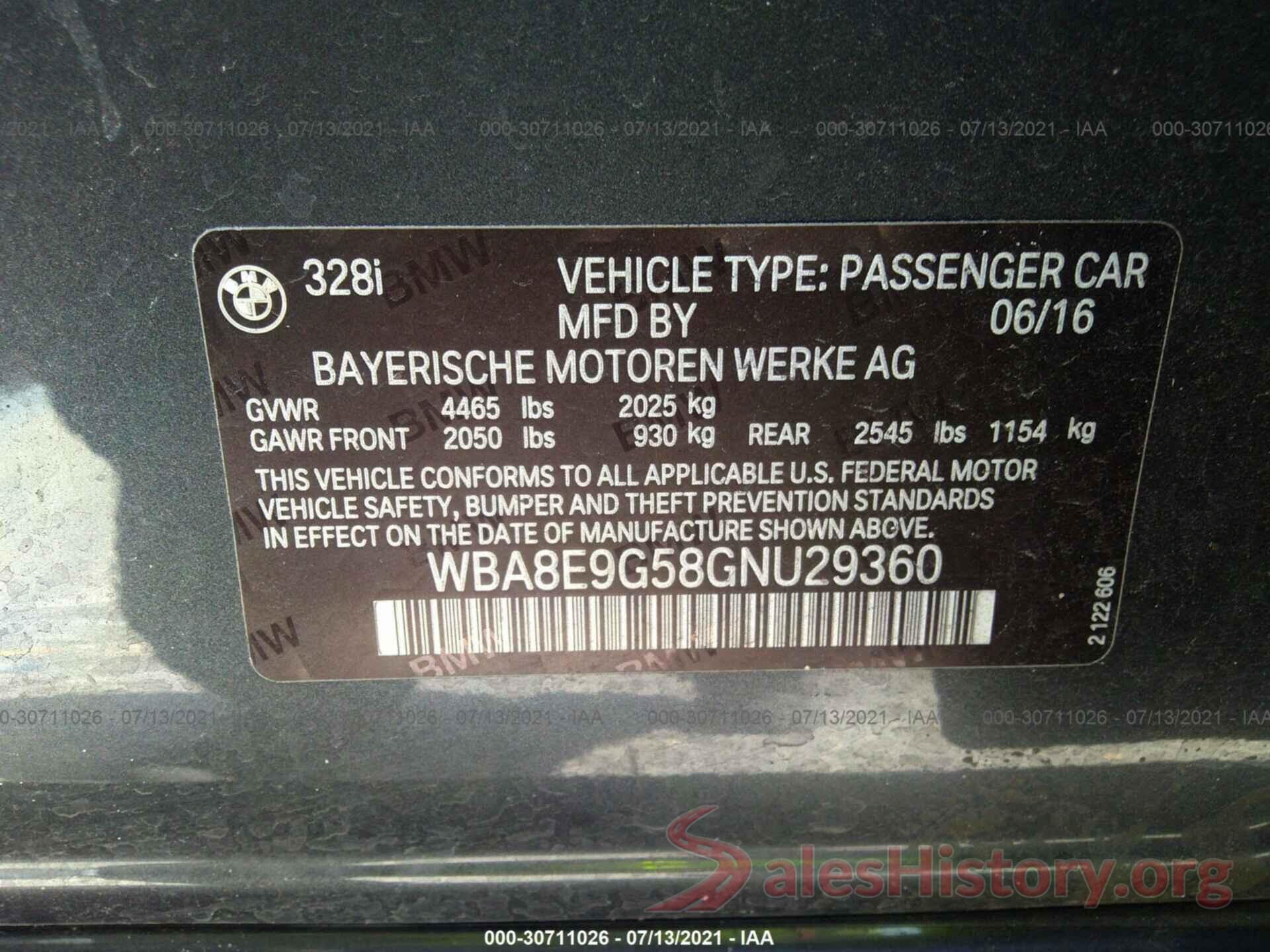 WBA8E9G58GNU29360 2016 BMW 3 SERIES