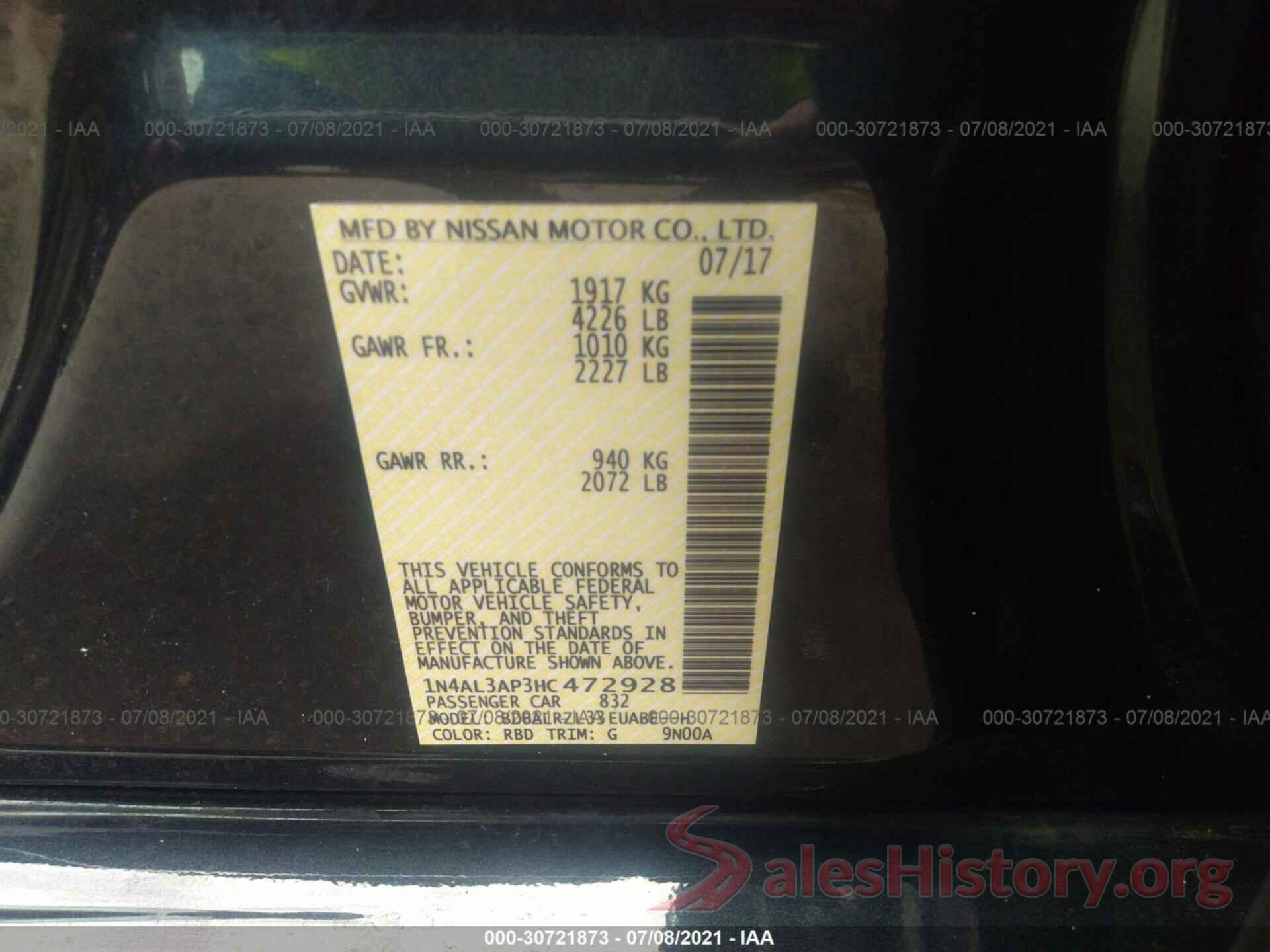 1N4AL3AP3HC472928 2017 NISSAN ALTIMA