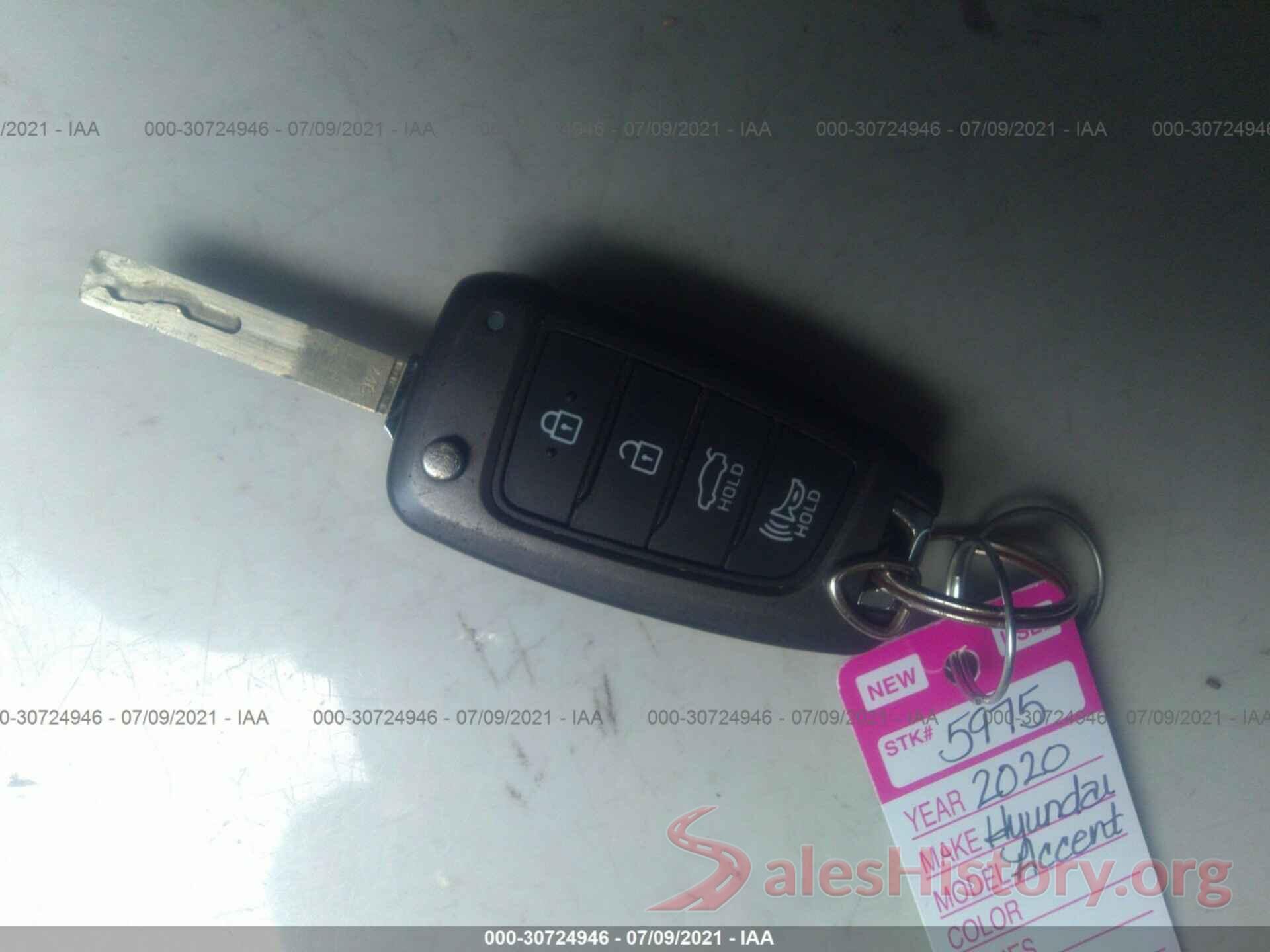 3KPC24A68LE107679 2020 HYUNDAI ACCENT