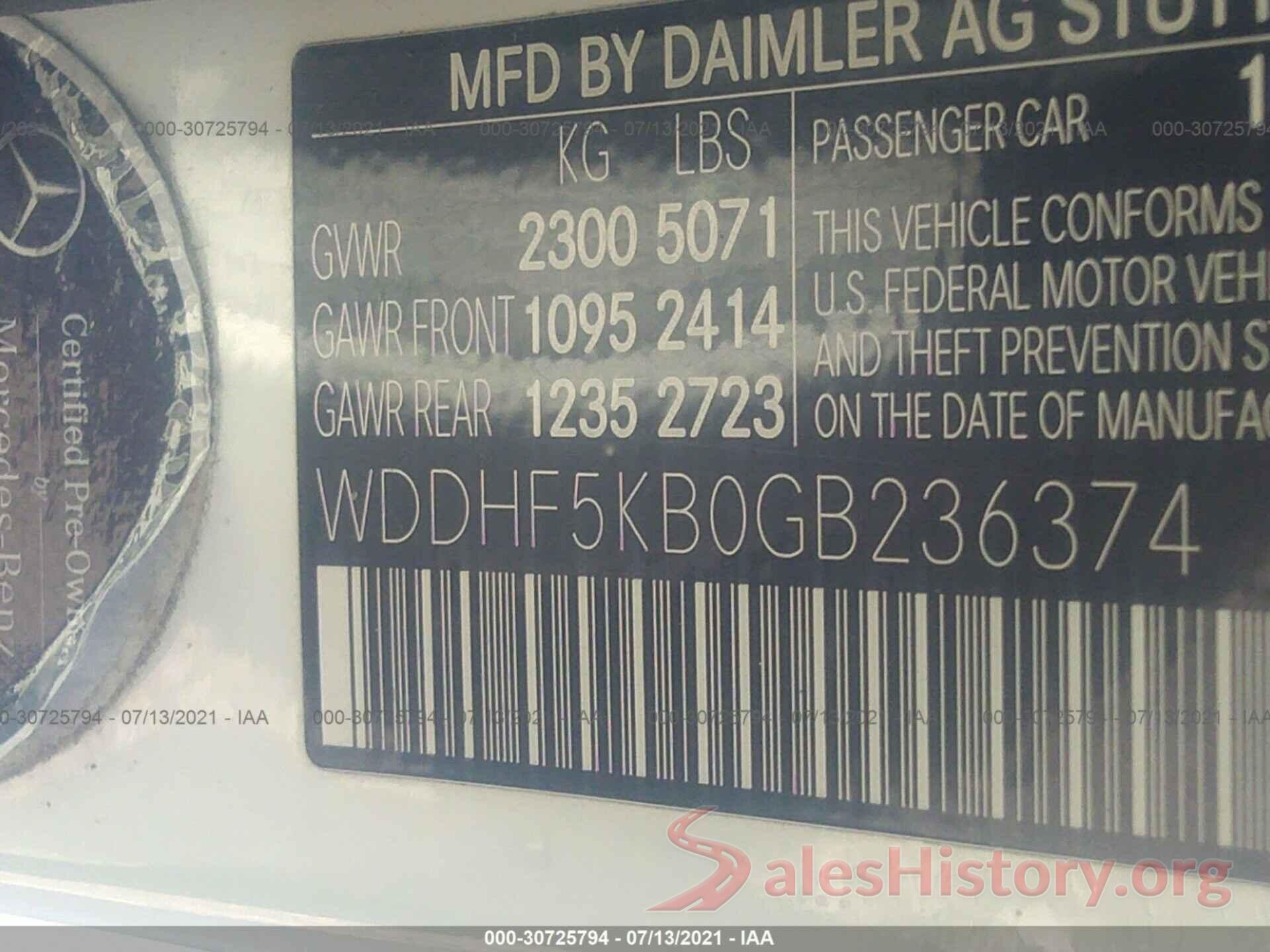 WDDHF5KB0GB236374 2016 MERCEDES-BENZ E-CLASS