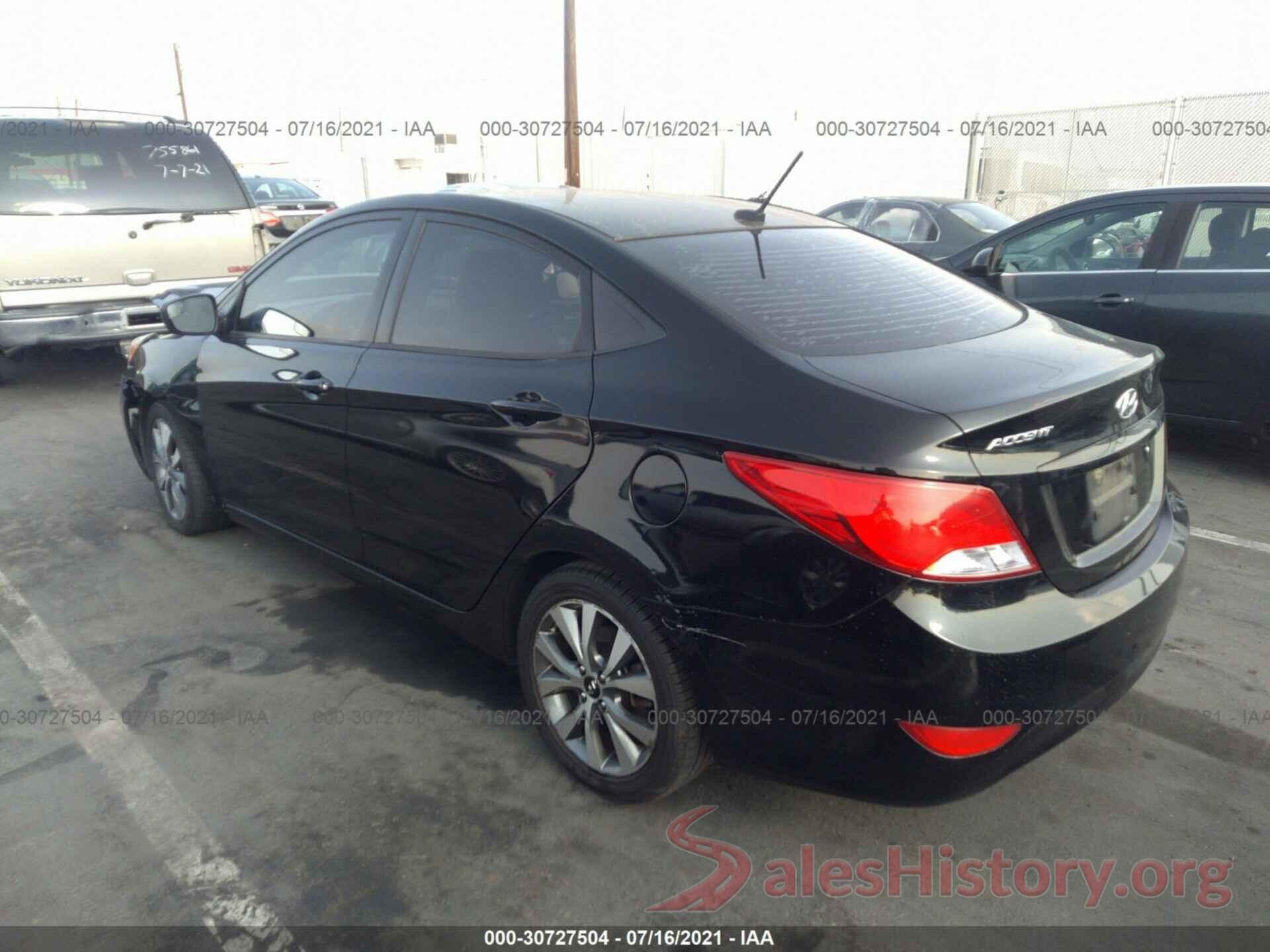 KMHCU4AE1GU067319 2016 HYUNDAI ACCENT