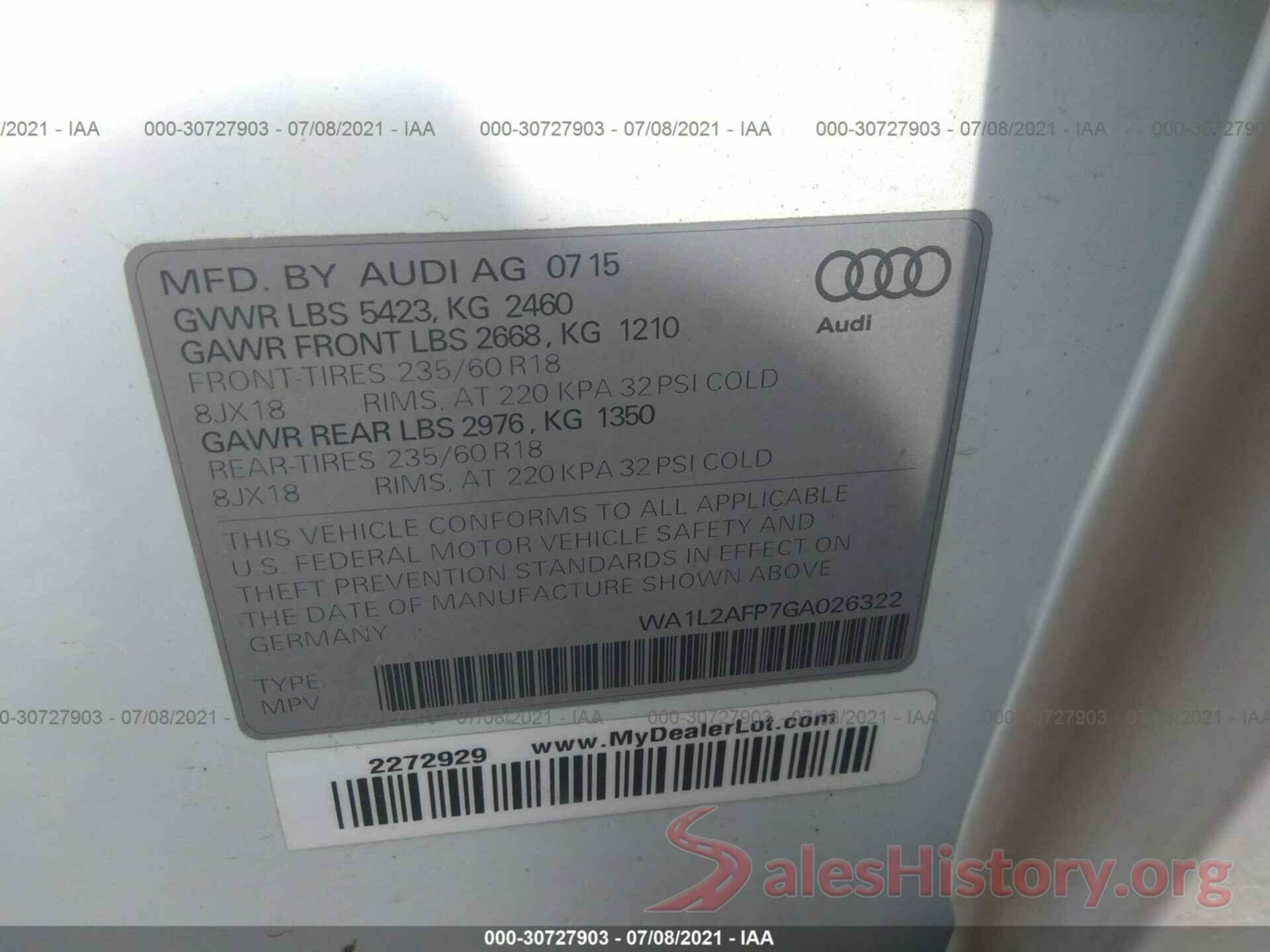 WA1L2AFP7GA026322 2016 AUDI Q5