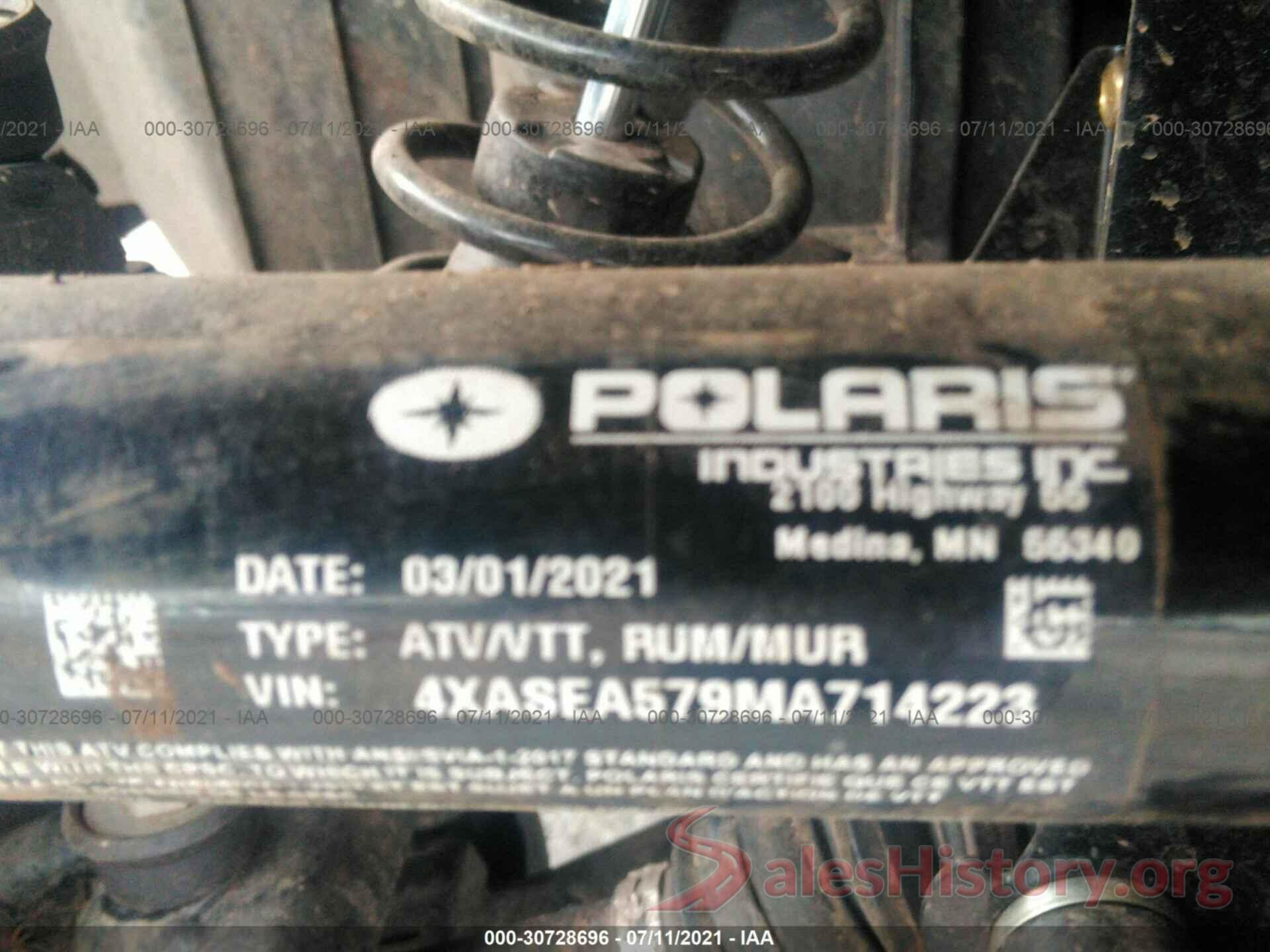 4XASEA579MA714223 2021 POLARIS SPORTSMAN