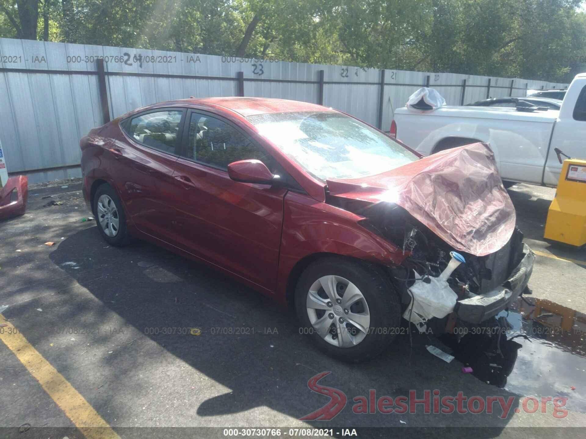 5NPDH4AEXGH716221 2016 HYUNDAI ELANTRA