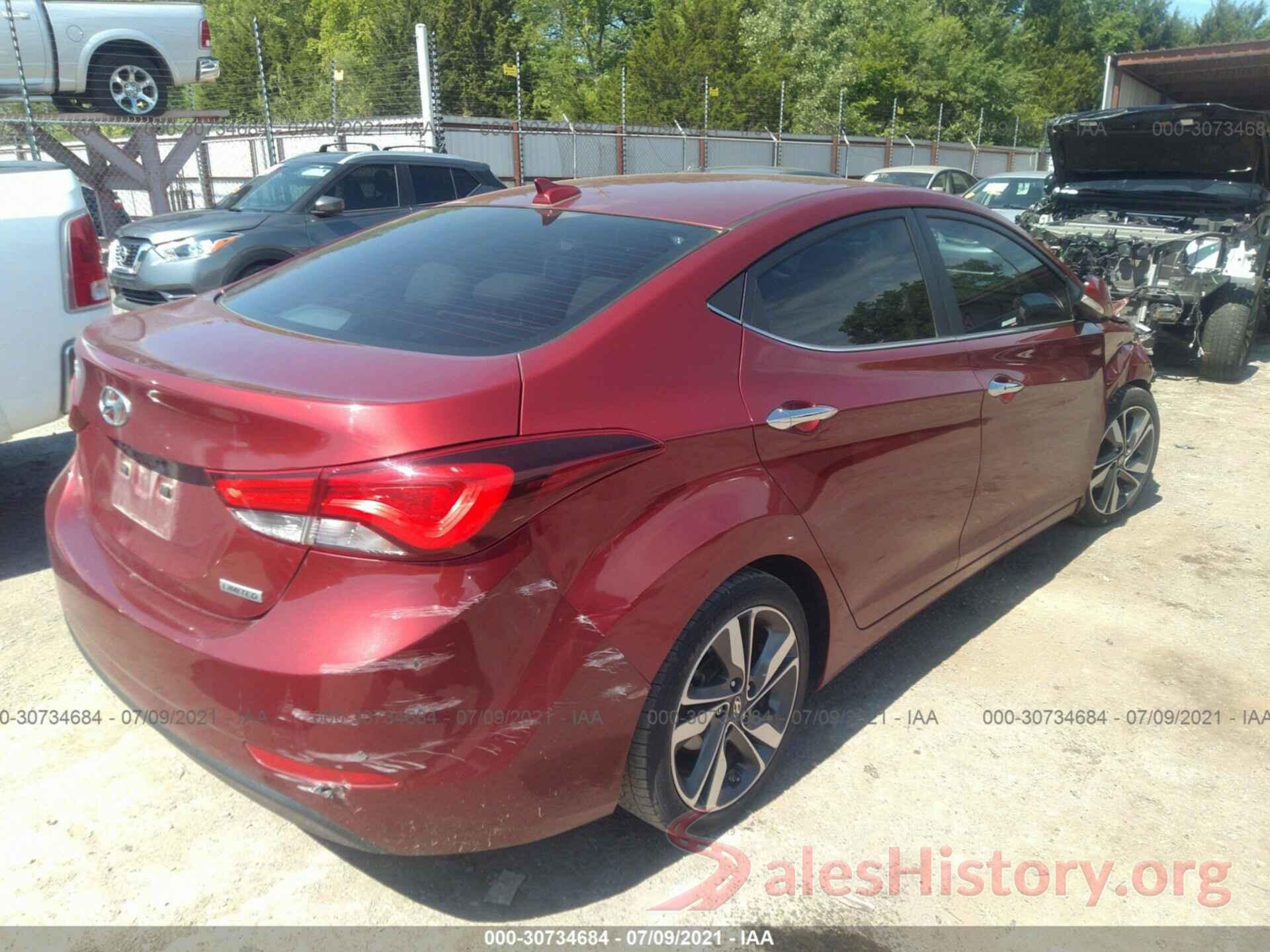 5NPDH4AE0GH654070 2016 HYUNDAI ELANTRA