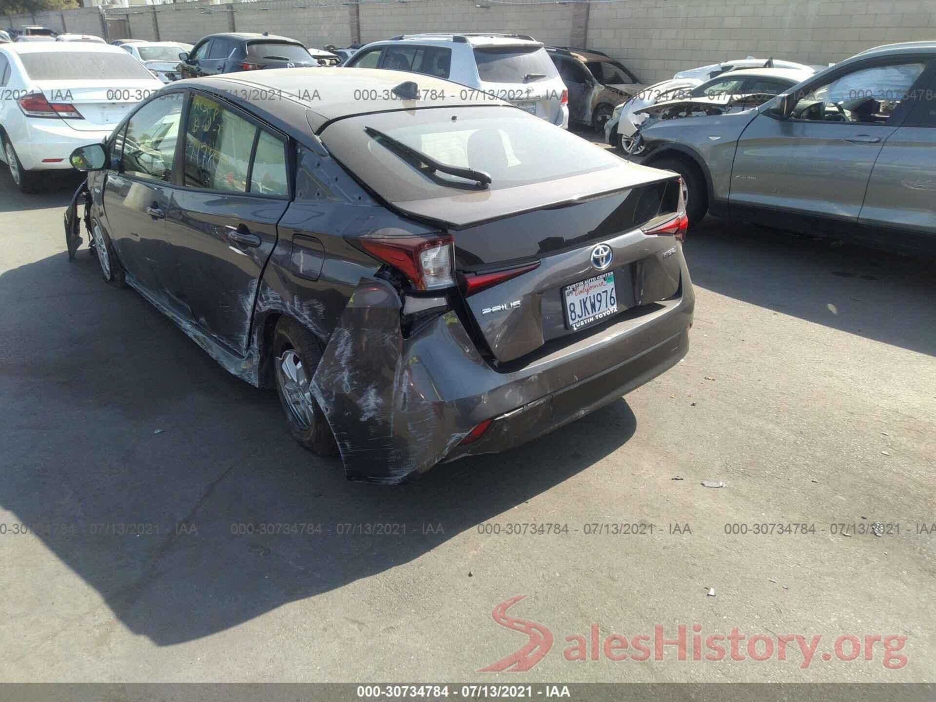 JTDKARFU7K3069242 2019 TOYOTA PRIUS