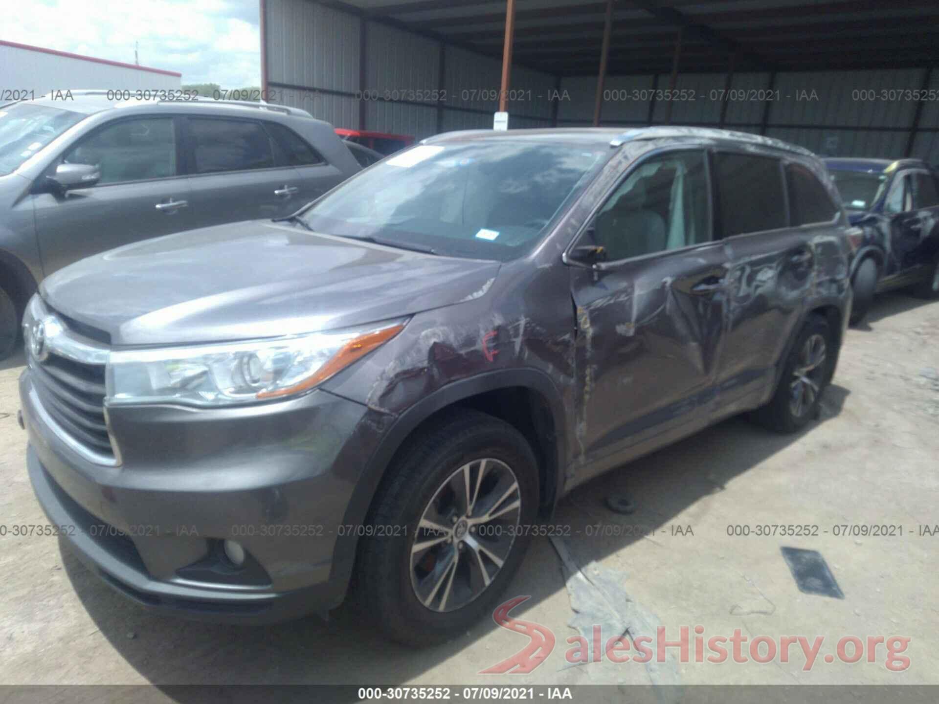 5TDJKRFH0GS330602 2016 TOYOTA HIGHLANDER