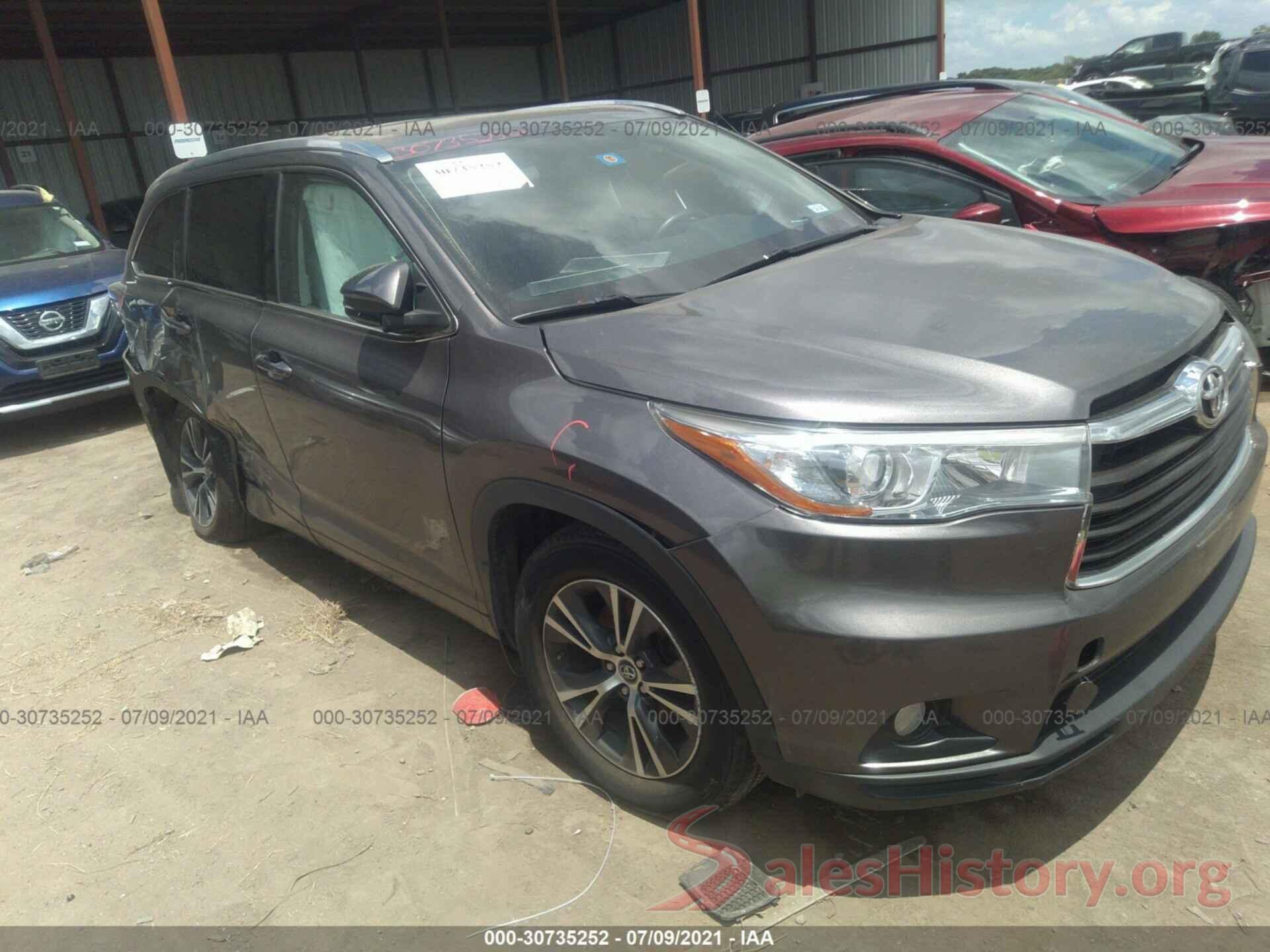 5TDJKRFH0GS330602 2016 TOYOTA HIGHLANDER