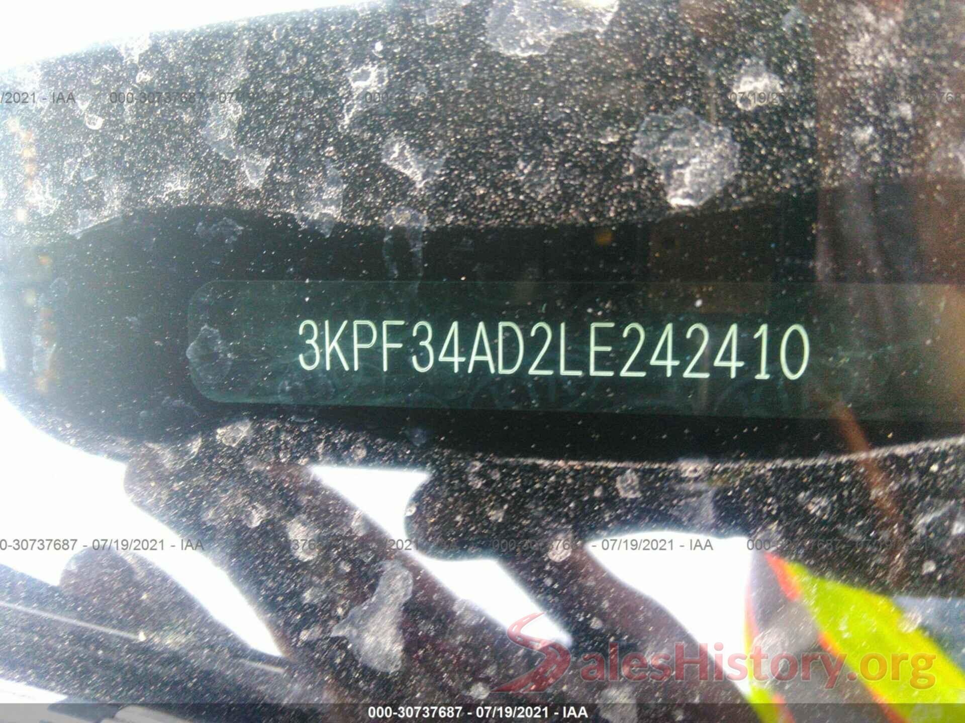 3KPF34AD2LE242410 2020 KIA FORTE