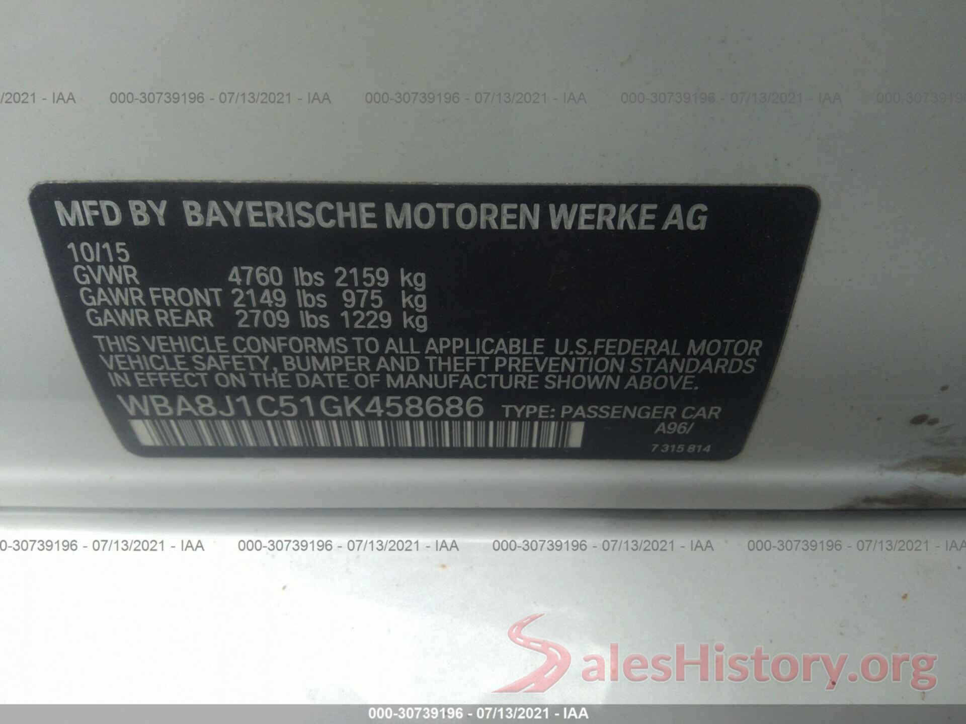 WBA8J1C51GK458686 2016 BMW 3 SERIES