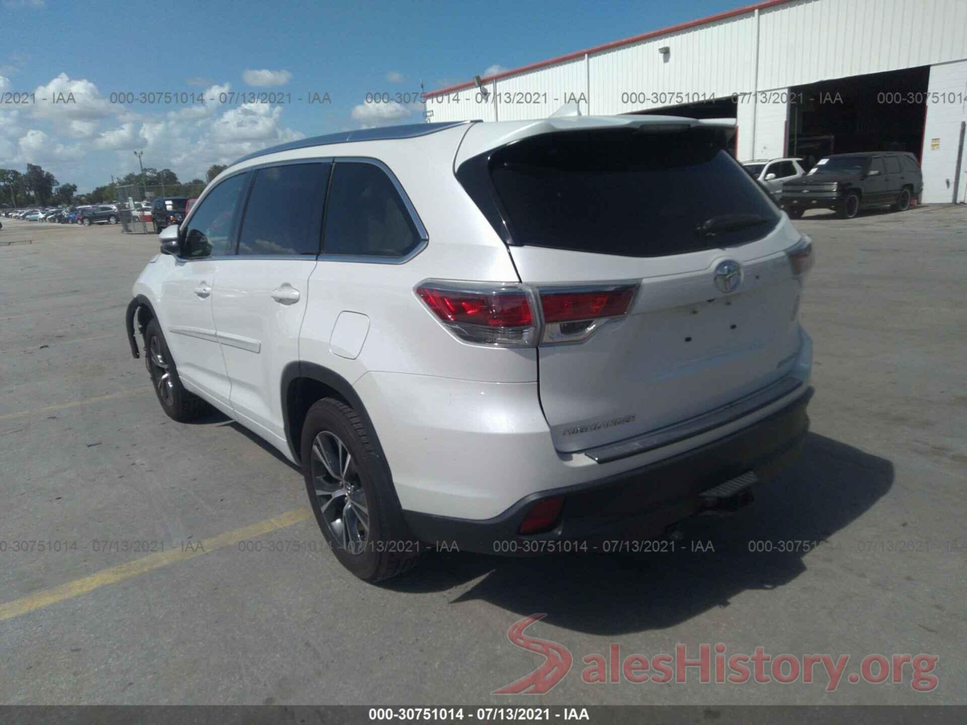 5TDJKRFH8GS256149 2016 TOYOTA HIGHLANDER