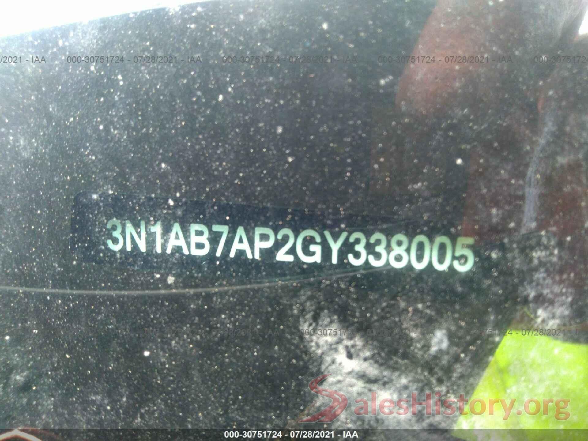 3N1AB7AP2GY338005 2016 NISSAN SENTRA