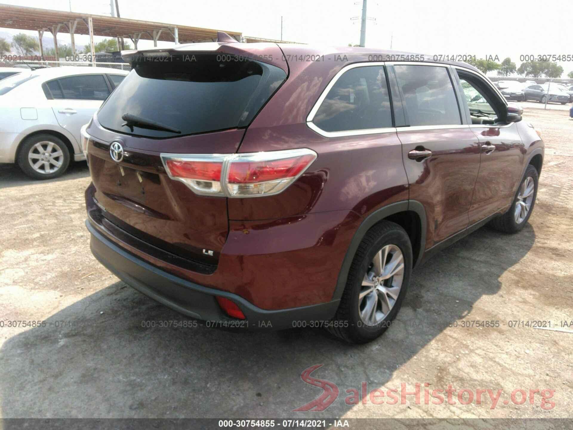 5TDZKRFH6GS147997 2016 TOYOTA HIGHLANDER