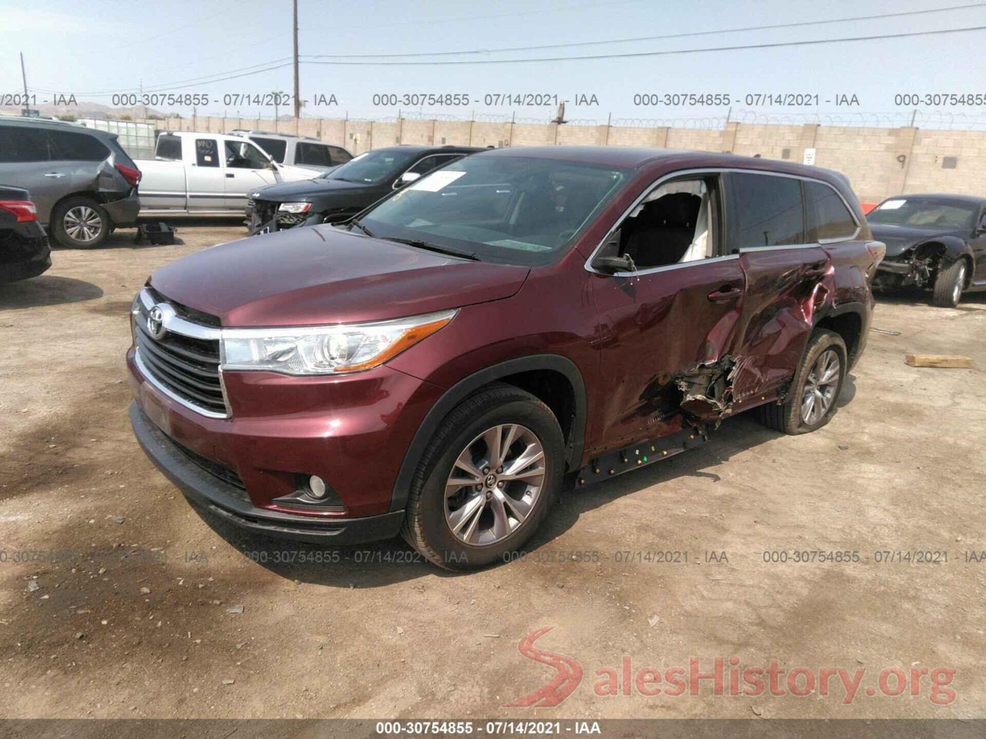 5TDZKRFH6GS147997 2016 TOYOTA HIGHLANDER