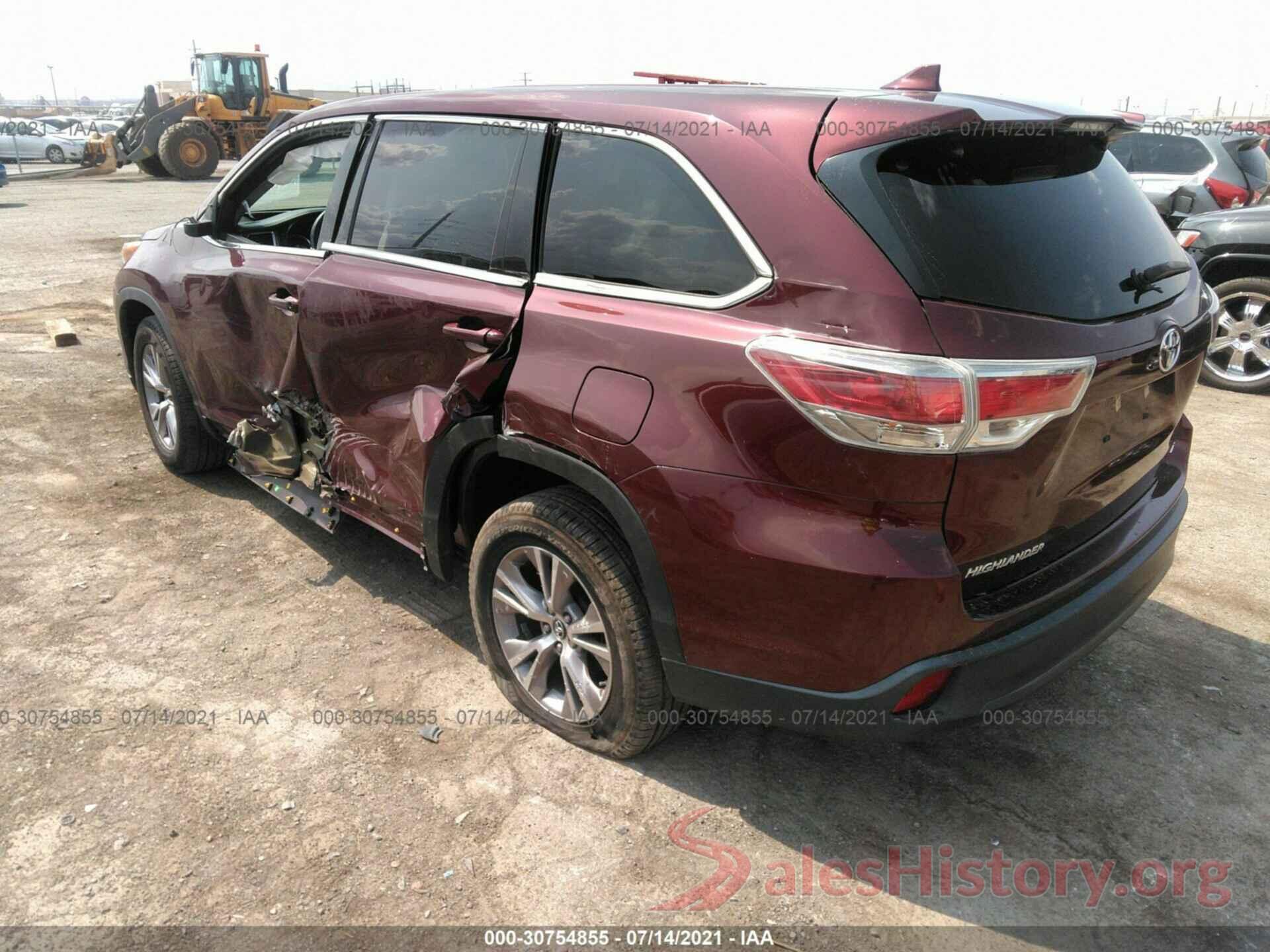 5TDZKRFH6GS147997 2016 TOYOTA HIGHLANDER