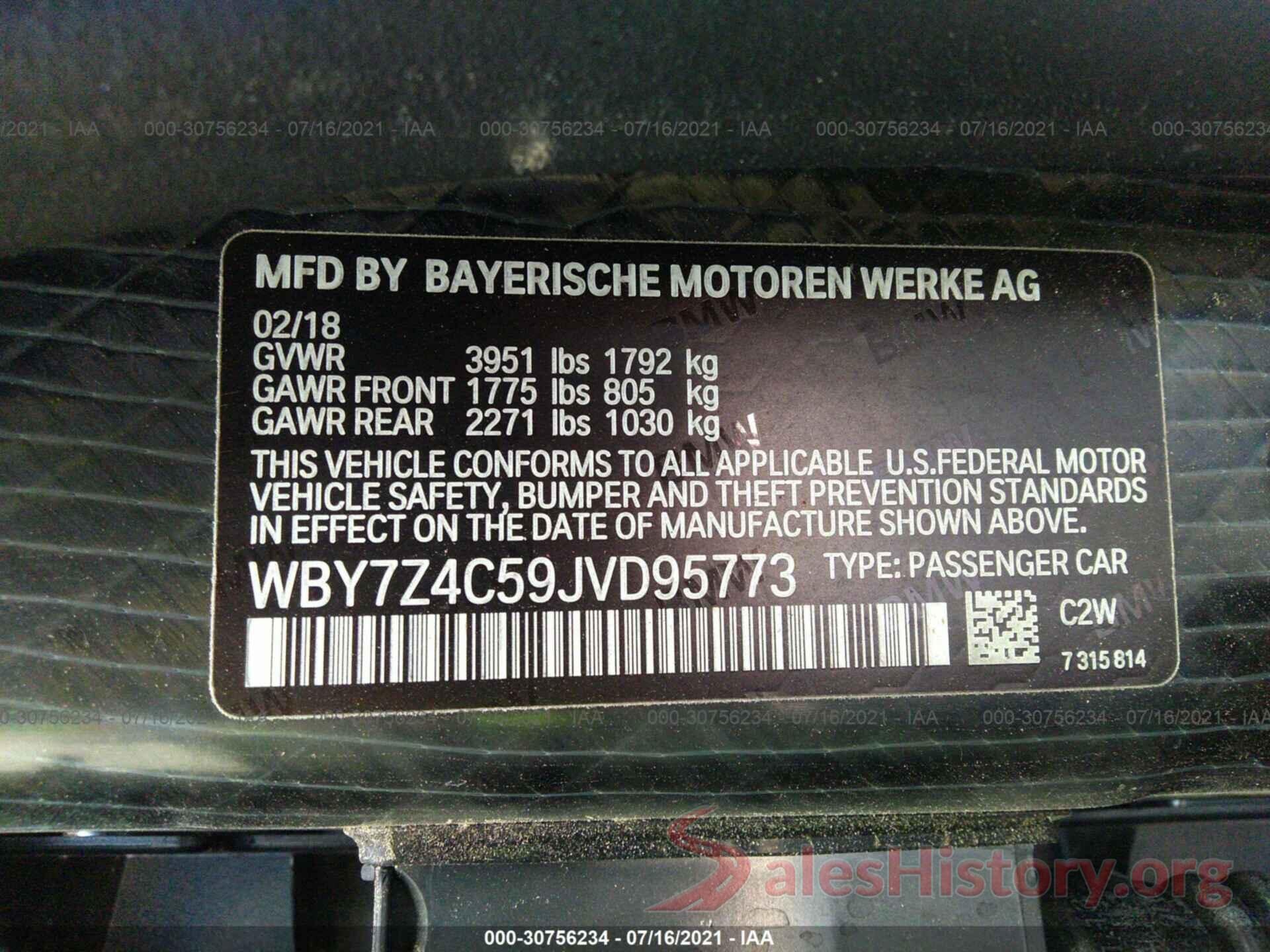 WBY7Z4C59JVD95773 2018 BMW I3