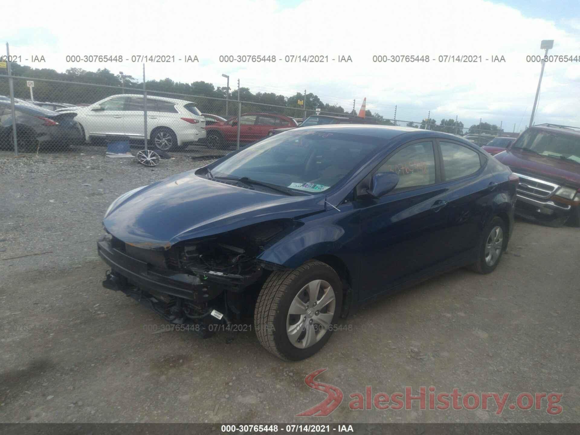 5NPDH4AE6GH796651 2016 HYUNDAI ELANTRA