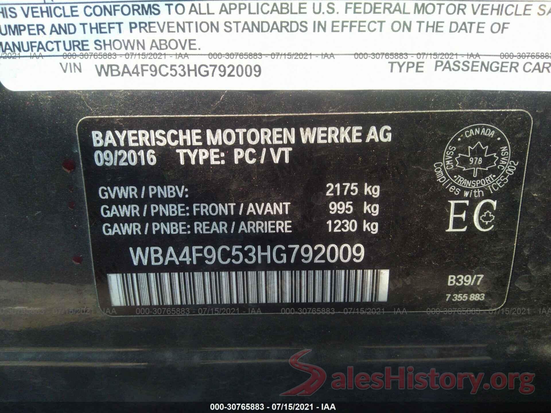 WBA4F9C53HG792009 2017 BMW 4 SERIES