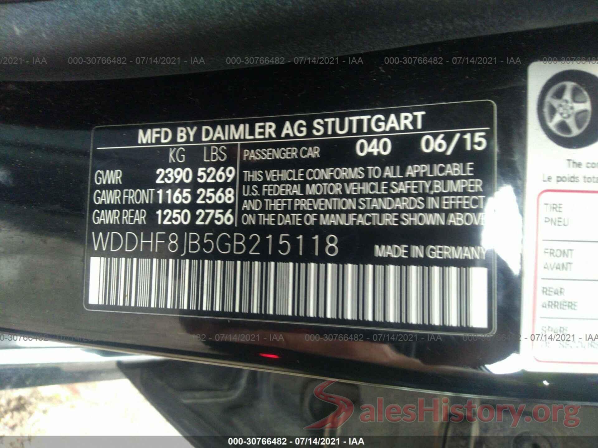 WDDHF8JB5GB215118 2016 MERCEDES-BENZ E-CLASS