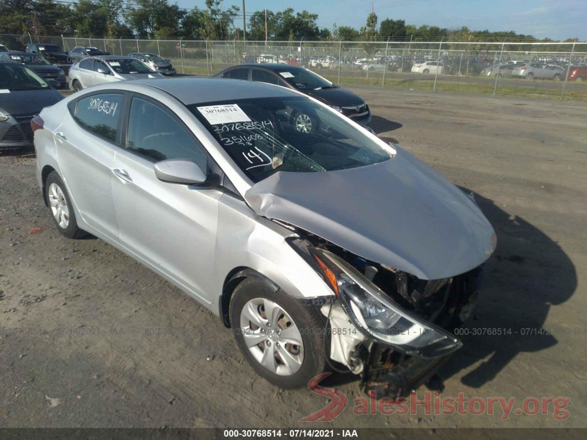 KMHDH4AE7GU581734 2016 HYUNDAI ELANTRA