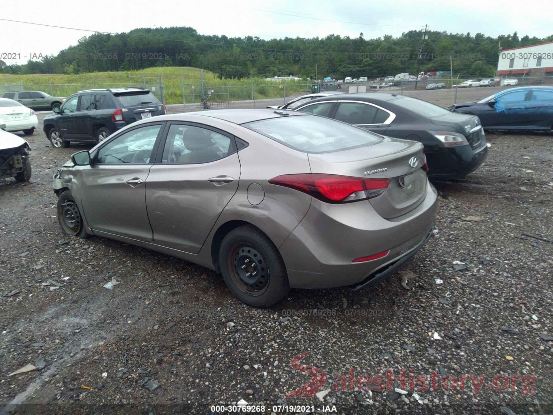 5NPDH4AE6GH685114 2016 HYUNDAI ELANTRA