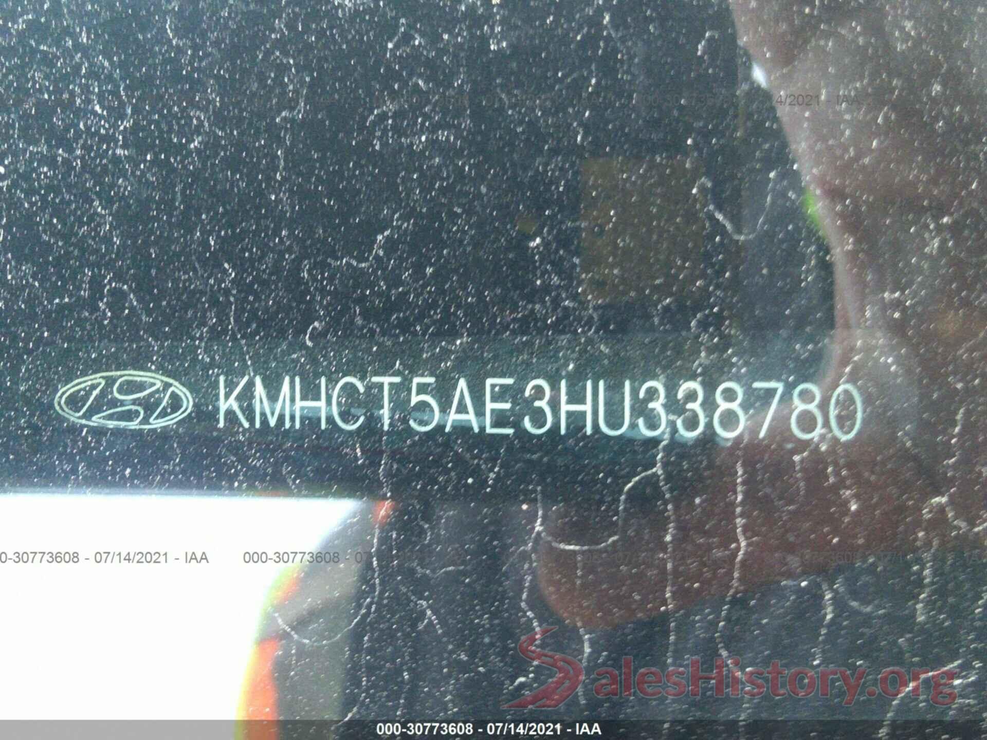 KMHCT5AE3HU338780 2017 HYUNDAI ACCENT