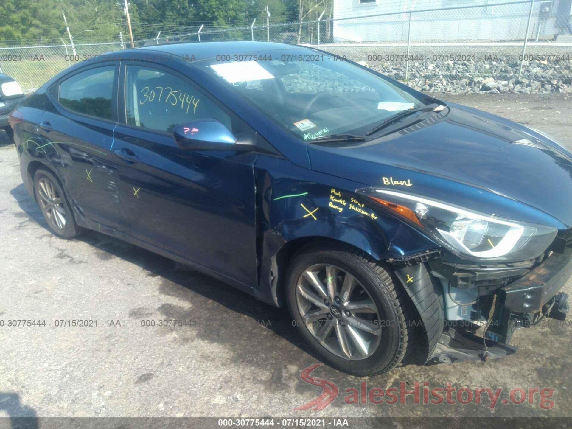 5NPDH4AE0GH715594 2016 HYUNDAI ELANTRA