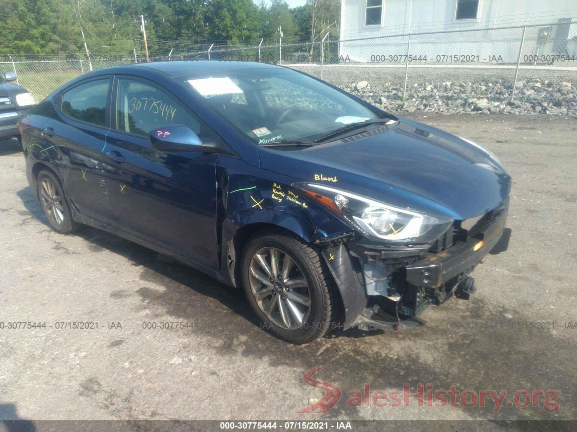 5NPDH4AE0GH715594 2016 HYUNDAI ELANTRA